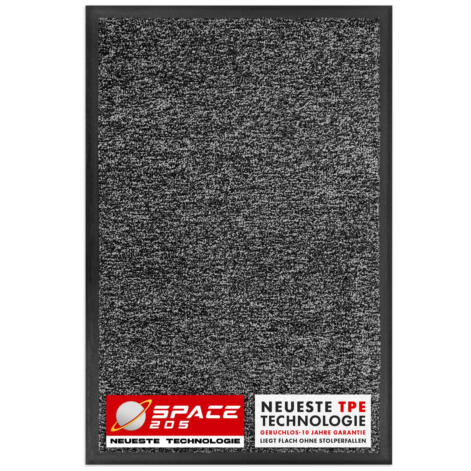 Floordirekt Schmutzfangmatte Space 205 – rutschfeste Fußmatte mit innovativer TPE-Technologie in Rand und Rückseite – Ideal für Eingänge, Flur und Haustür – Anthrazit – 90x120 cm