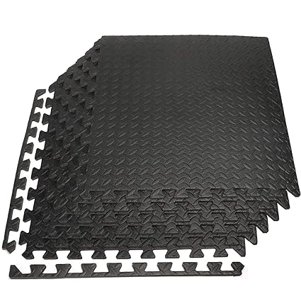 KEVENZ Foam Flooring Tiles, EVA Gym Mat for Workout, Interlocking Foam Floor Tiles for Excercise and Fitness Equipment, 1/2