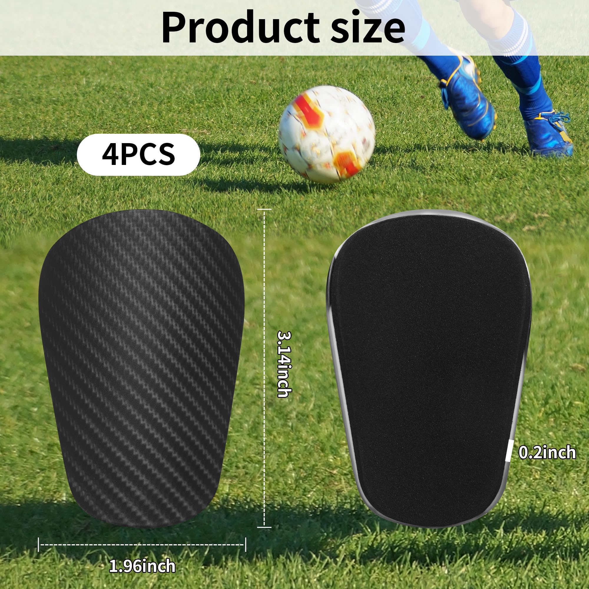 2 Pares Mini Espinilleras Futbol, 8x5CM Espinilleras Pequeñas, Equipo de Protección, Adecuado para Hombres, Mujeres, Niños y Niñas.