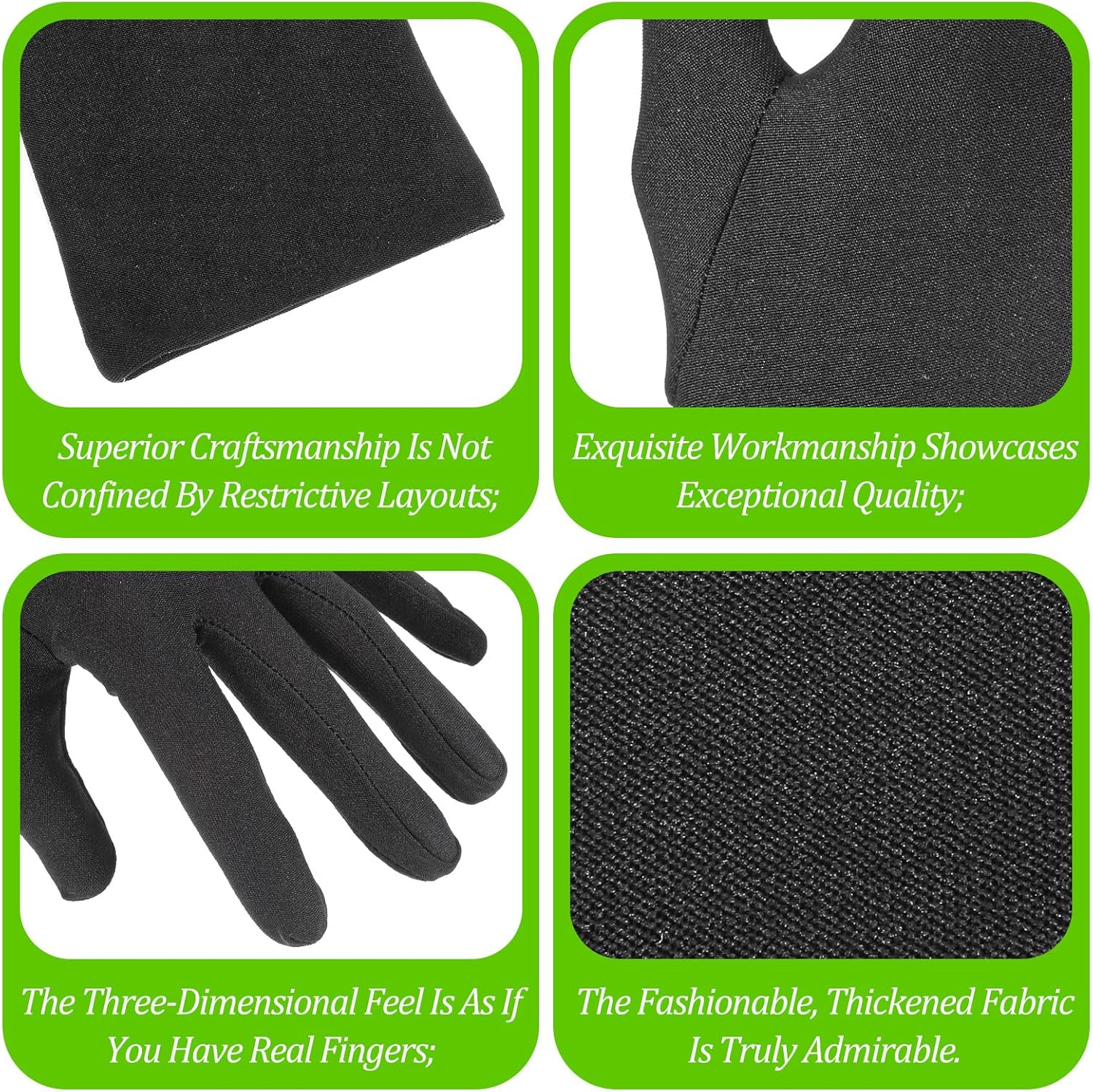 Men's and Women's Wrist Length Spandex Gloves, Black Costume Glof, Adult Spandex Gloves, Cosplay Party Wedding Prom Glof - Image 5