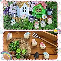 Vista 5 de Barydat 60 piezas de figuras miniatura de micro unicornio para jardín, casa de muñecas de unicornio, accesorios de jardín de hadas, paisaje