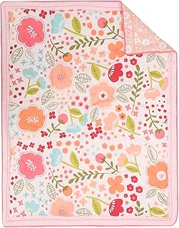 Cotton Watercolor Pink Floral Nursery Crib Quilt 1 PC Baby Toddler Girl Flower Theme Crib Comforter