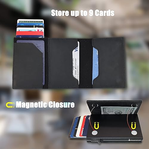 Miniatura 5 de Billetera delgada para hombre para AirTag, Negro -, Portatarjetas delgado para Airtag