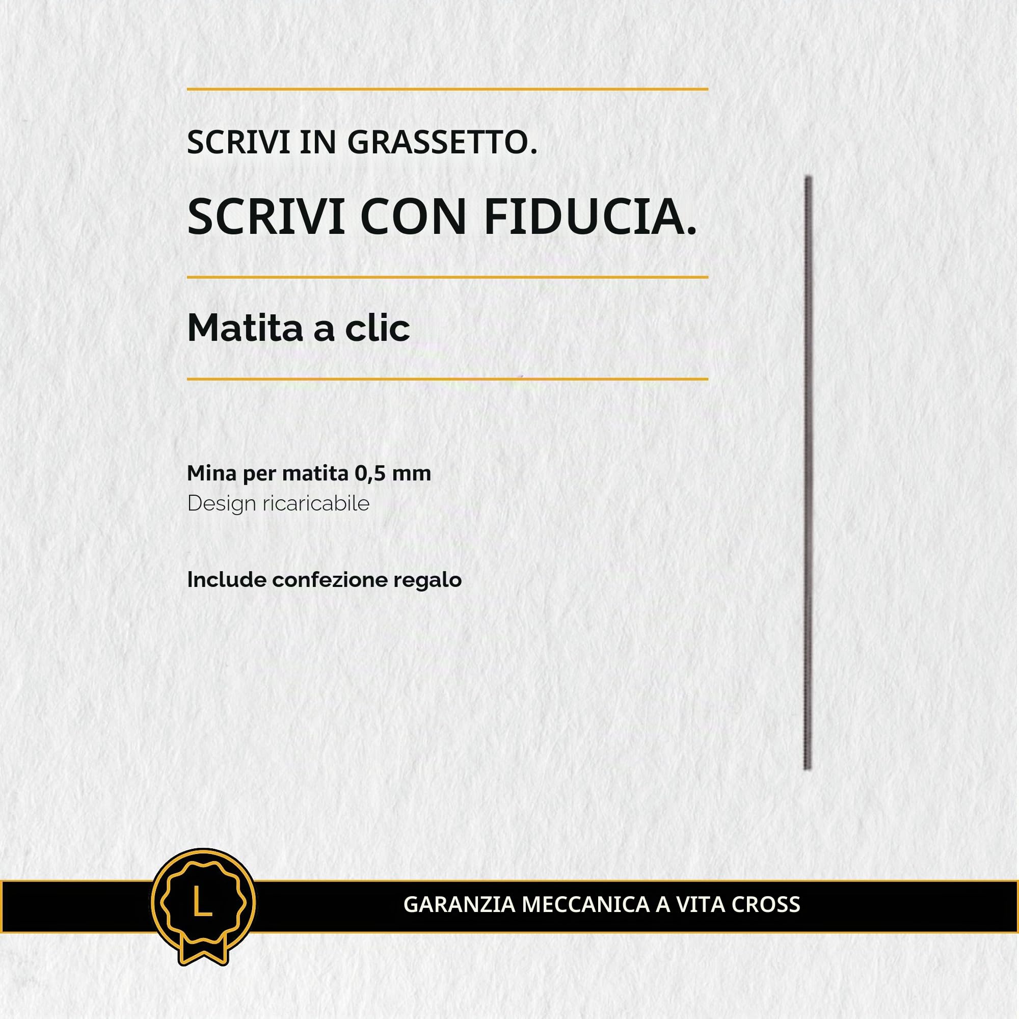 Cross Click - Matita ricaricabile presentata in una confezione regalo per tutti i giorni, punta media, inchiostro nero, cromato