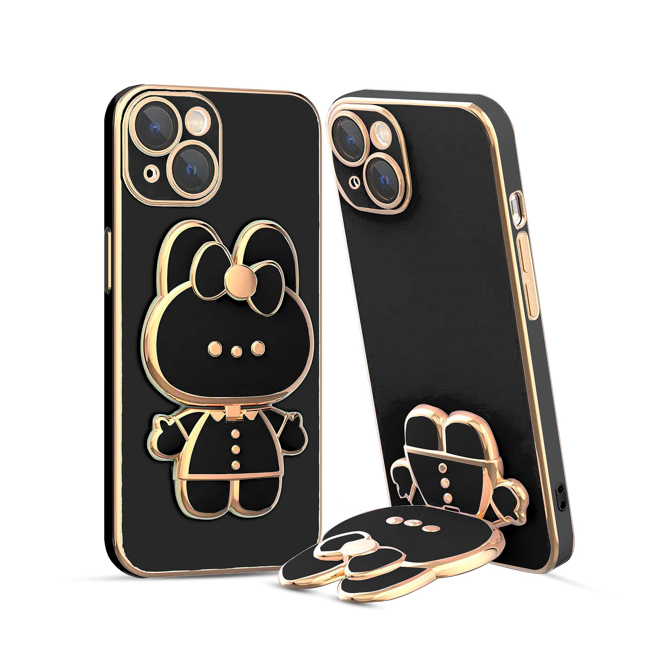 KARWAN®️ 3D Cat Back Case and Cover with Stand Compatible for iPhone 14 | Stand and Mirror | Camera Protection | Electroplated | Folding Stand -Black (B0CCNMDSRK) Amazon Price History, Amazon Price Tracker