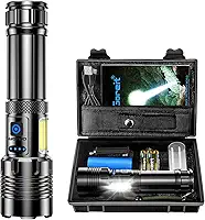 Lanterna Led Recarregável 10000 Lúmen, Lanterna Tatica Militar Há 7 Modos, XHP90.2 Chip, lanternas Potente Zoom de Longo Alcance, Lanterna Para Acampamento, Pesca e Emergências, Super Lanterna USB LED