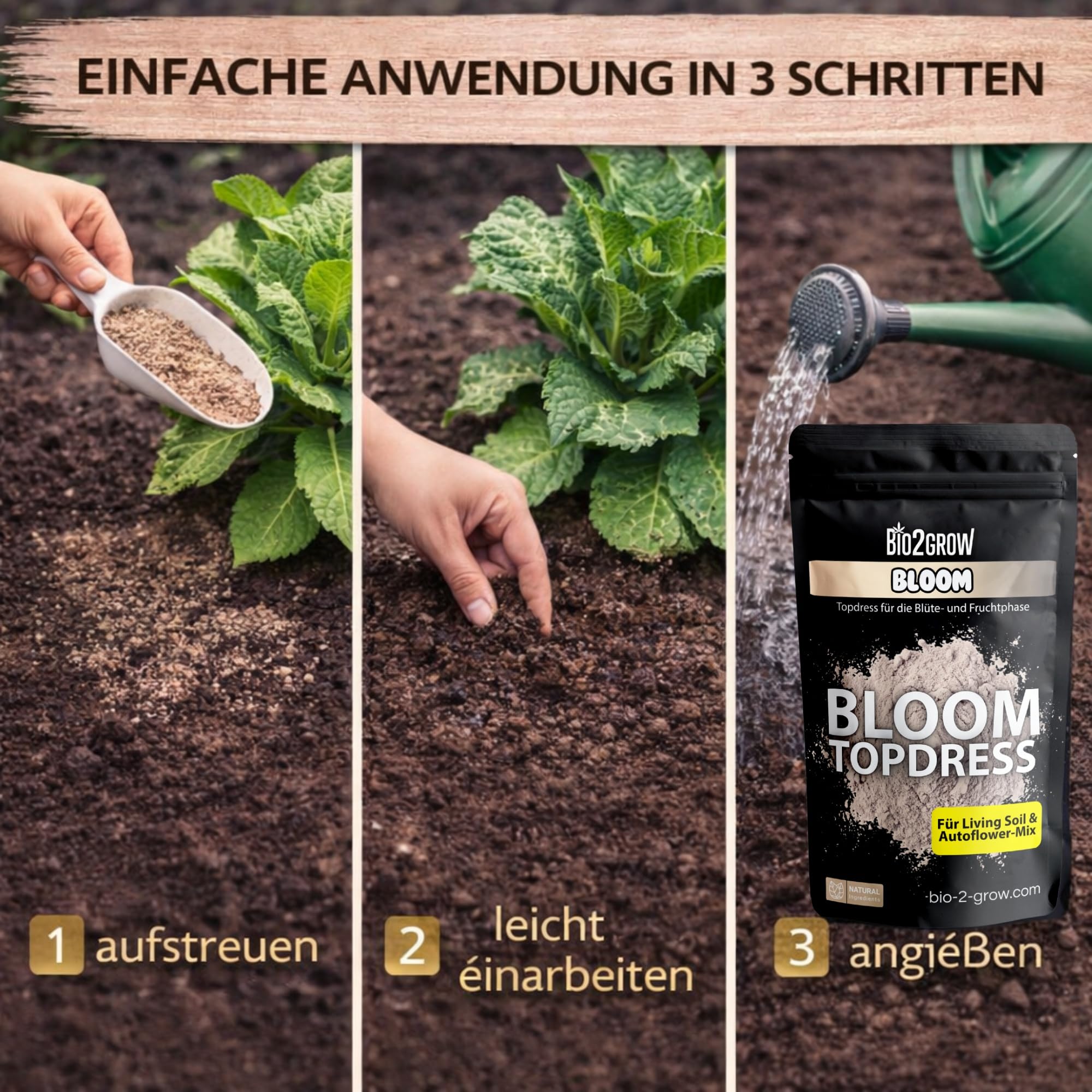 BLOOM Topdress 2750g - Organischer Blüten Dünger für Living Soil & Autoflower Erde mit Langzeitwirkung Einfach aufstreuen