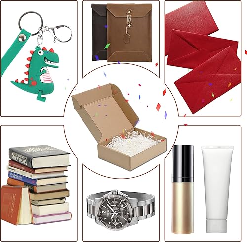 Miniatura 5 de BJADE'S Cajas de envío, caja de cartón corrugado para correo, embalaje de regalos, mudanza y almacenamiento, paquete de 25 (8 x 4 x 2 pulgadas)