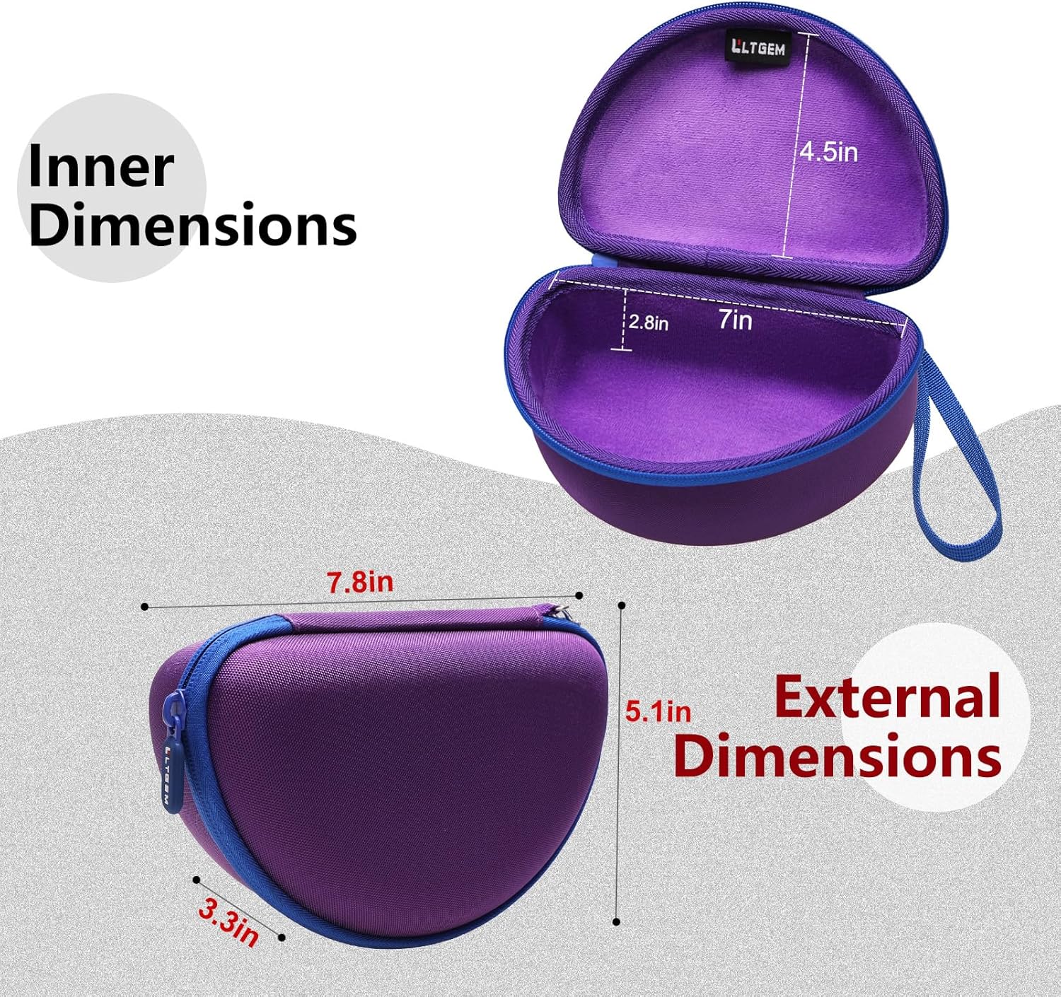 LTGEM Safety Glasses Case for Dewalt DPG82/DPG82-11/DPG82-11C/DPG82-11D/DPG82-21/DPG82-21C/DPG82-21D/DPG84 (Case Only)