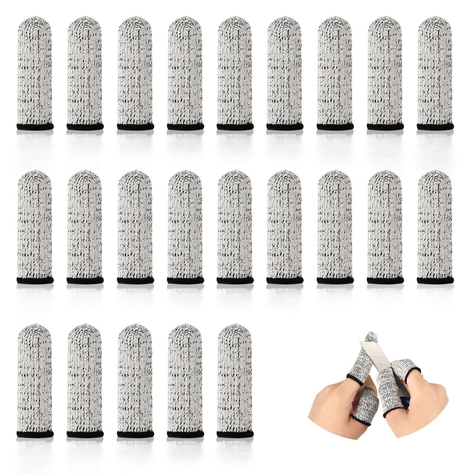 40 Pcs Cut Resistant Finger Cots Fingertip Protector Reusable Finger Sleeve Protectors Finger Covers for Cuts Glove Life Extender Finger Protection Cots for Cutting, Anti-Slip, Kitchen, Work,Sculpture