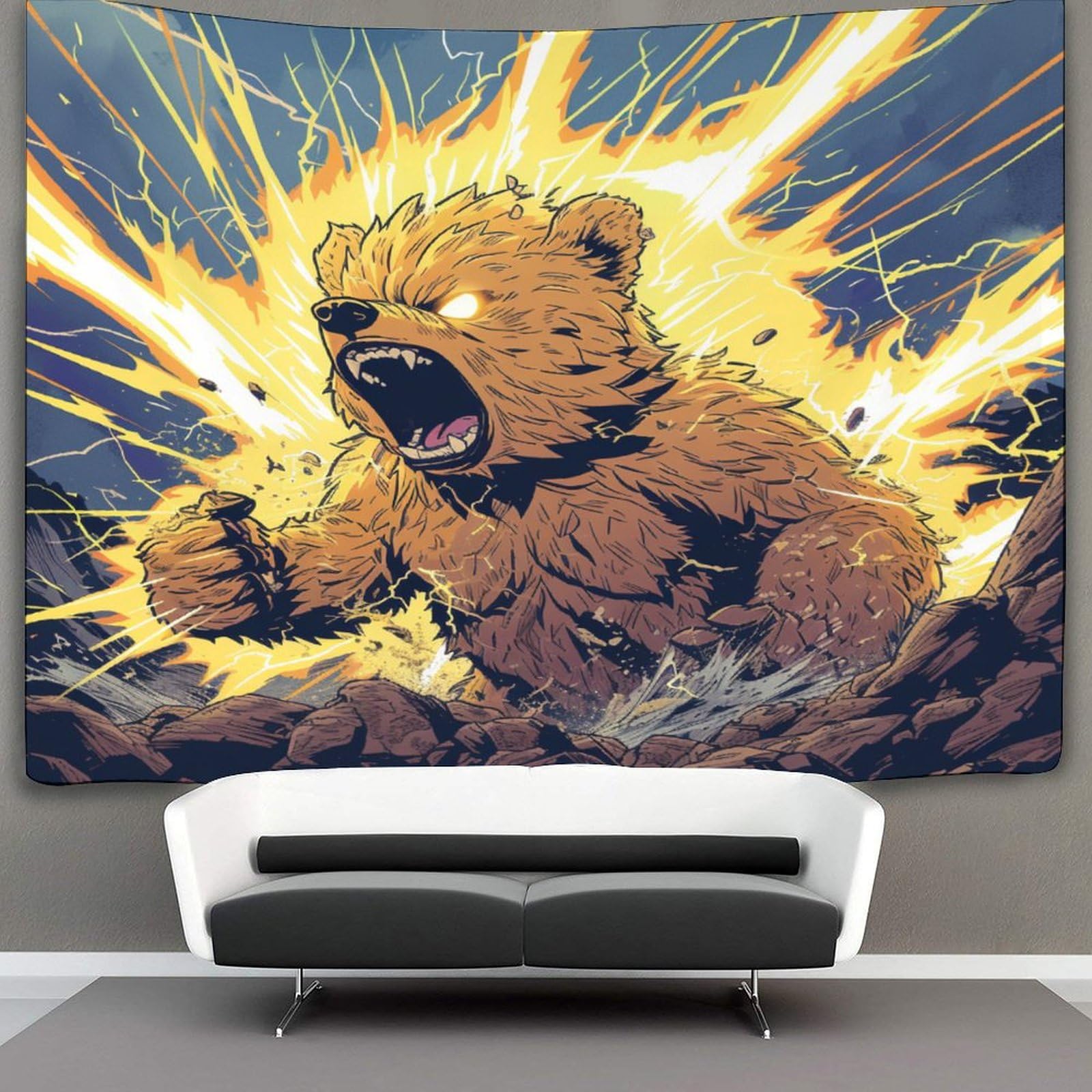 kaiyun Bear Tapestry Bedroom Aesthetic Indie Wall Room Decor Animal Wall Hanging,Wall Art 100cmx150cm