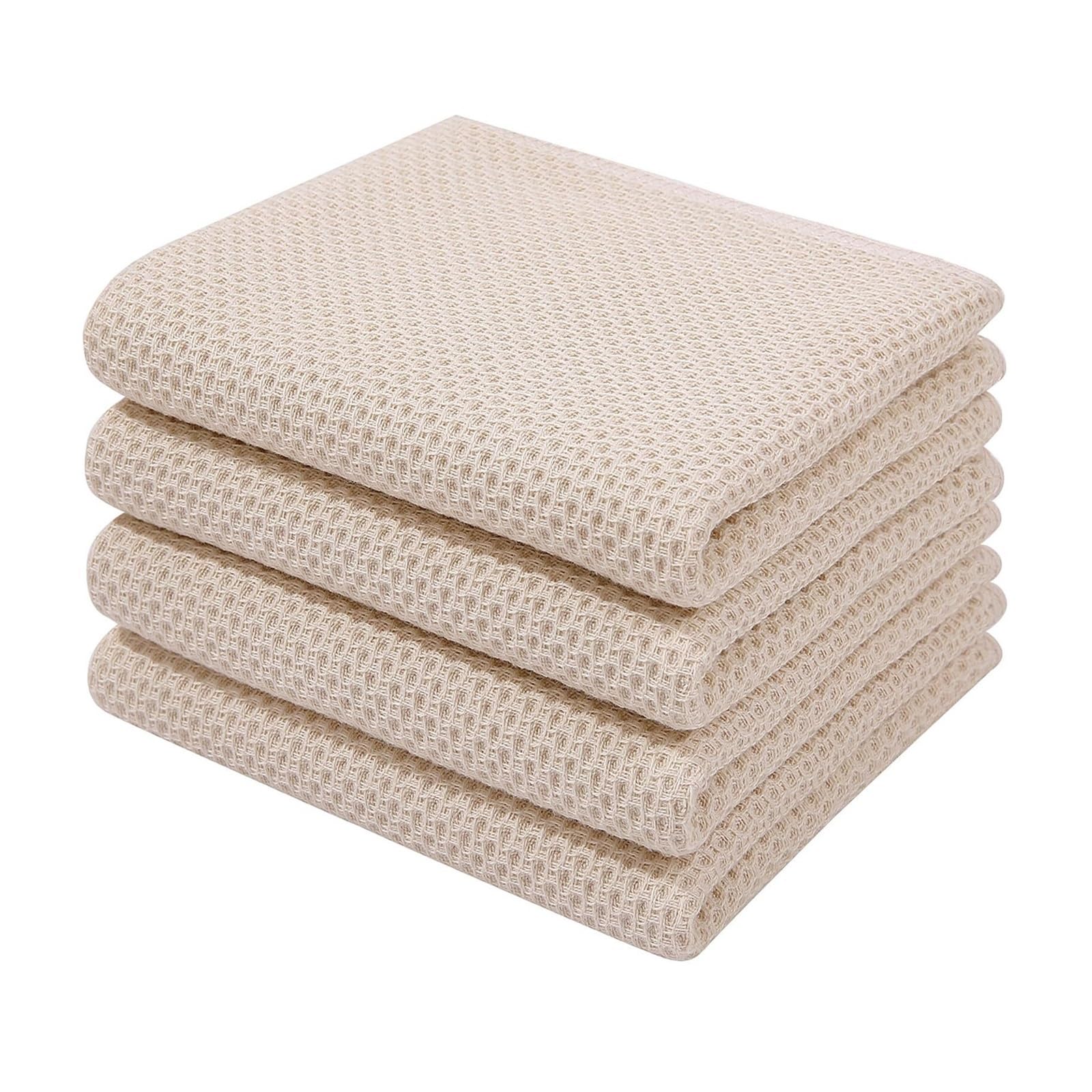 Jobaojiang Kitchen Cloths Household Accessories Waffle Weave Kitchen Towels Cleaning Tools Useful Cleaning Things For Home(White1,33X72CM-6PCS)