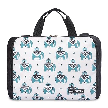 Protecta The Professional Office Laptop Bag Briefcase for Unisex Fits Laptops with Screen Size Up to 15.6 Inch - Ideal for Office & Work - Elephants Print, White