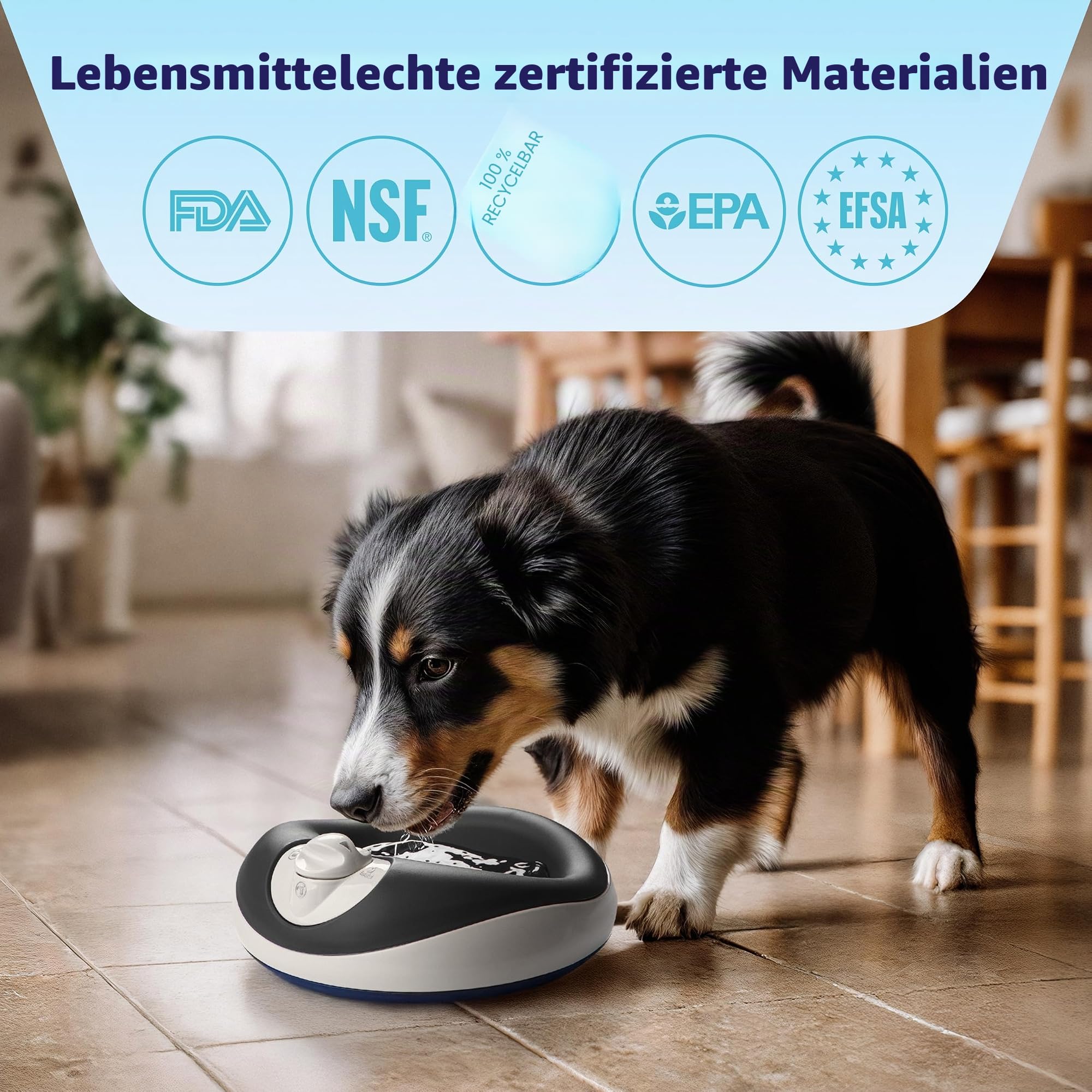 Torus Pet Mini gefilterter Wassernapf (Holzkohle) – 1 Liter – Napf für Zuhause und unterwegs – Autofill – tragbar – antimikrobiell – BPA-frei – Katze – Kleiner Hund