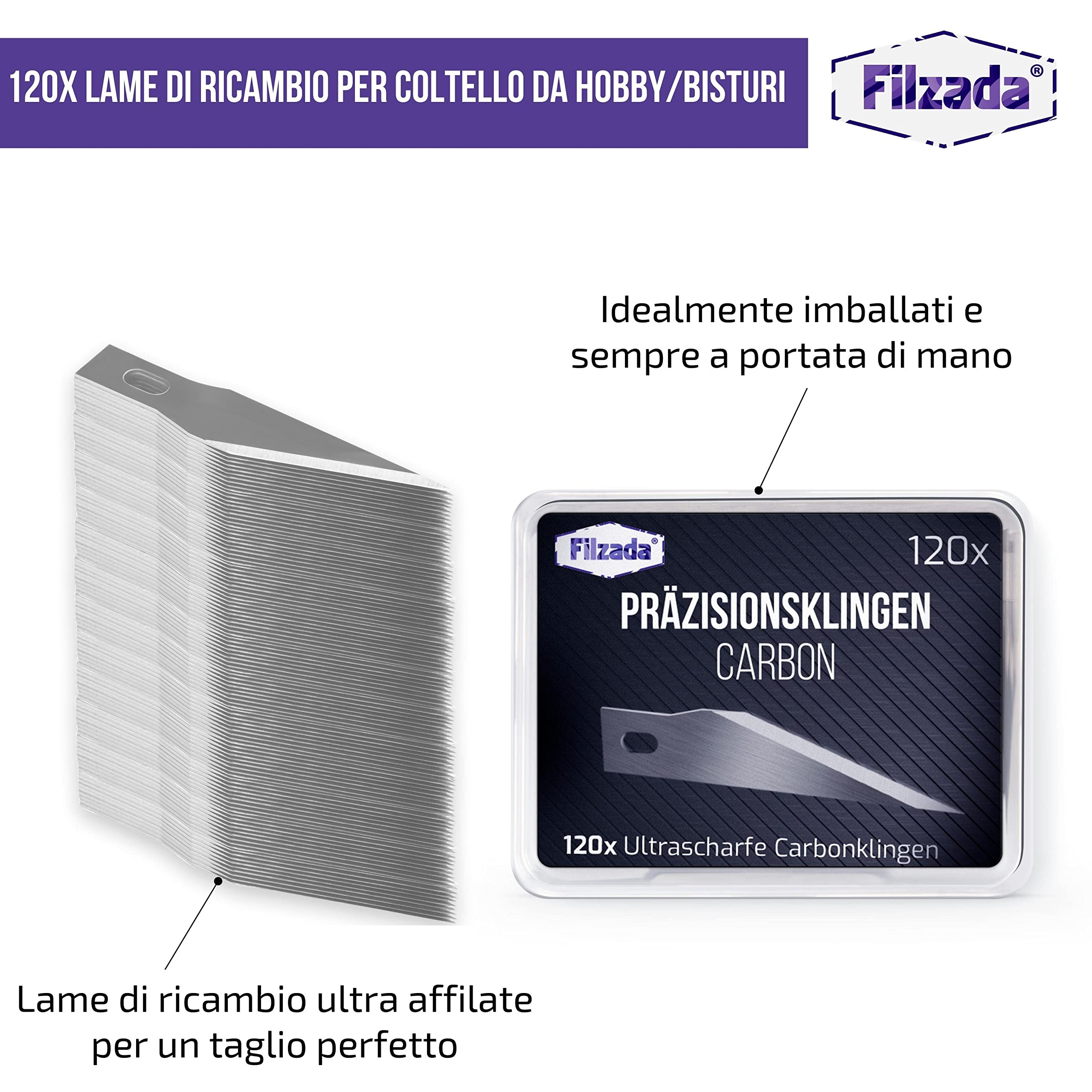 Filzada lame per cutter di precisione 120 pz lama extra affilata