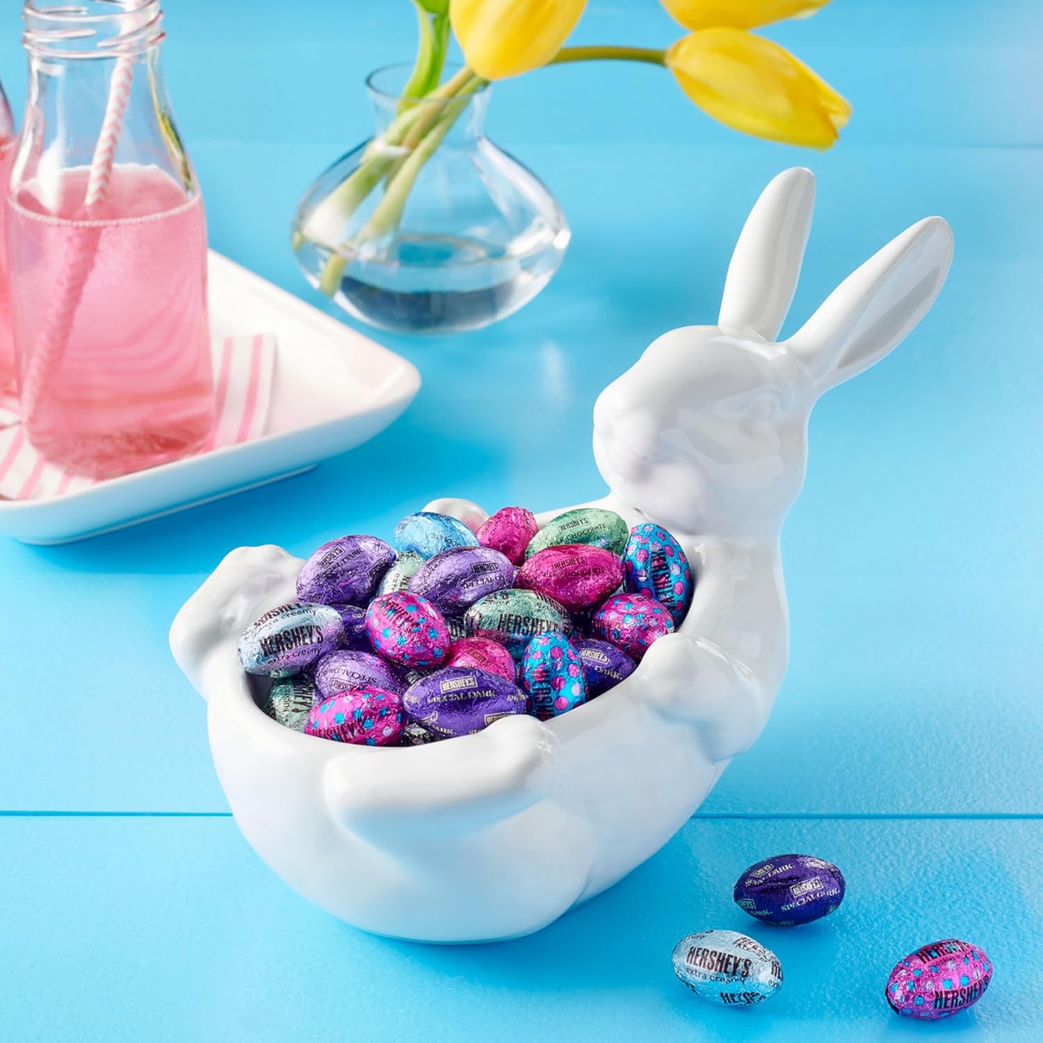 CandyKrave Hersheyes Easter Assorted Eggs Chocolate Candy - 2lb Individually wrapped Sweet & Creamy chocolate Eggs Candy - Bulk easter chocolate candy for Snacking, Pinata, Parties Gifting & More!