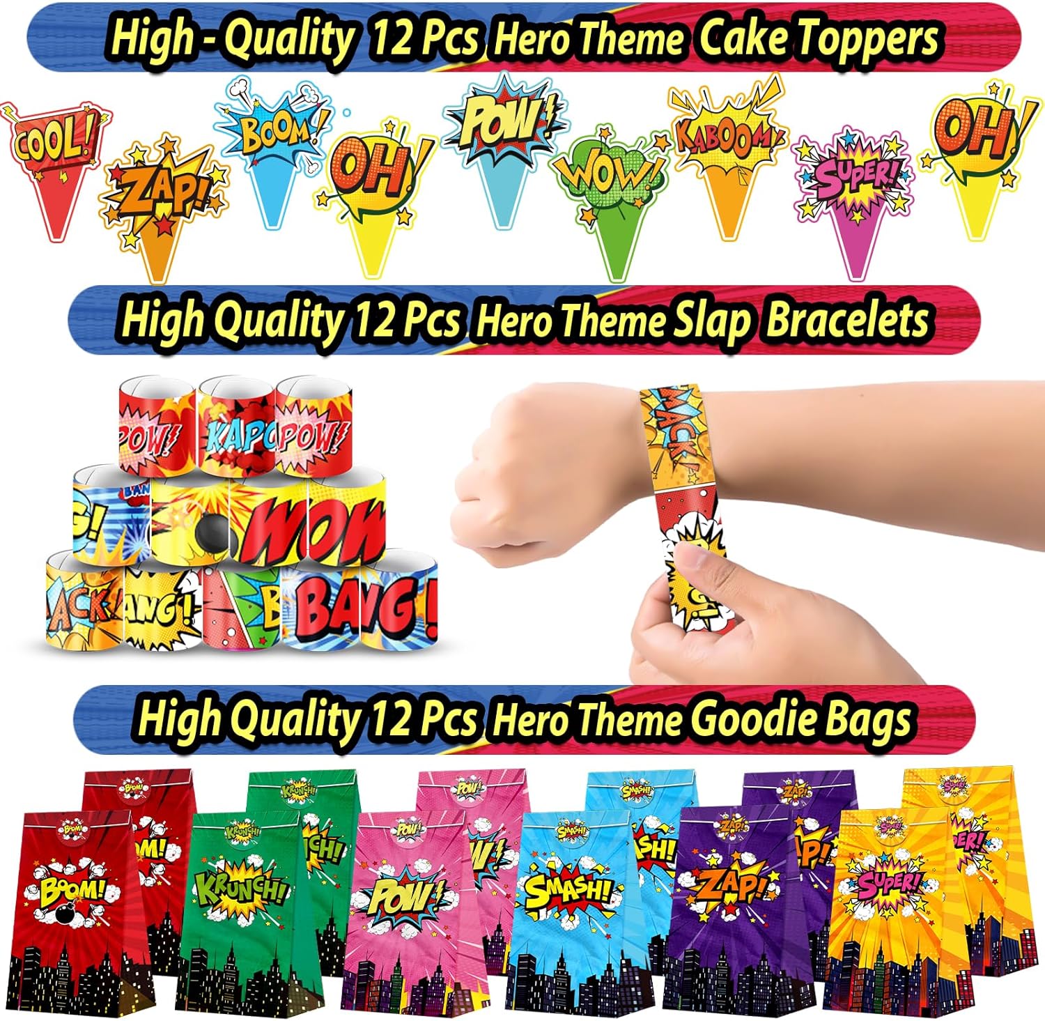 220PCS Hero Party Favors Kit – Birthday Supplies Includes Goodies Bags, Straws, Bubble Wands, Notebook & More – Perfect for Party Decorations & Pinata Fillers - Image 6