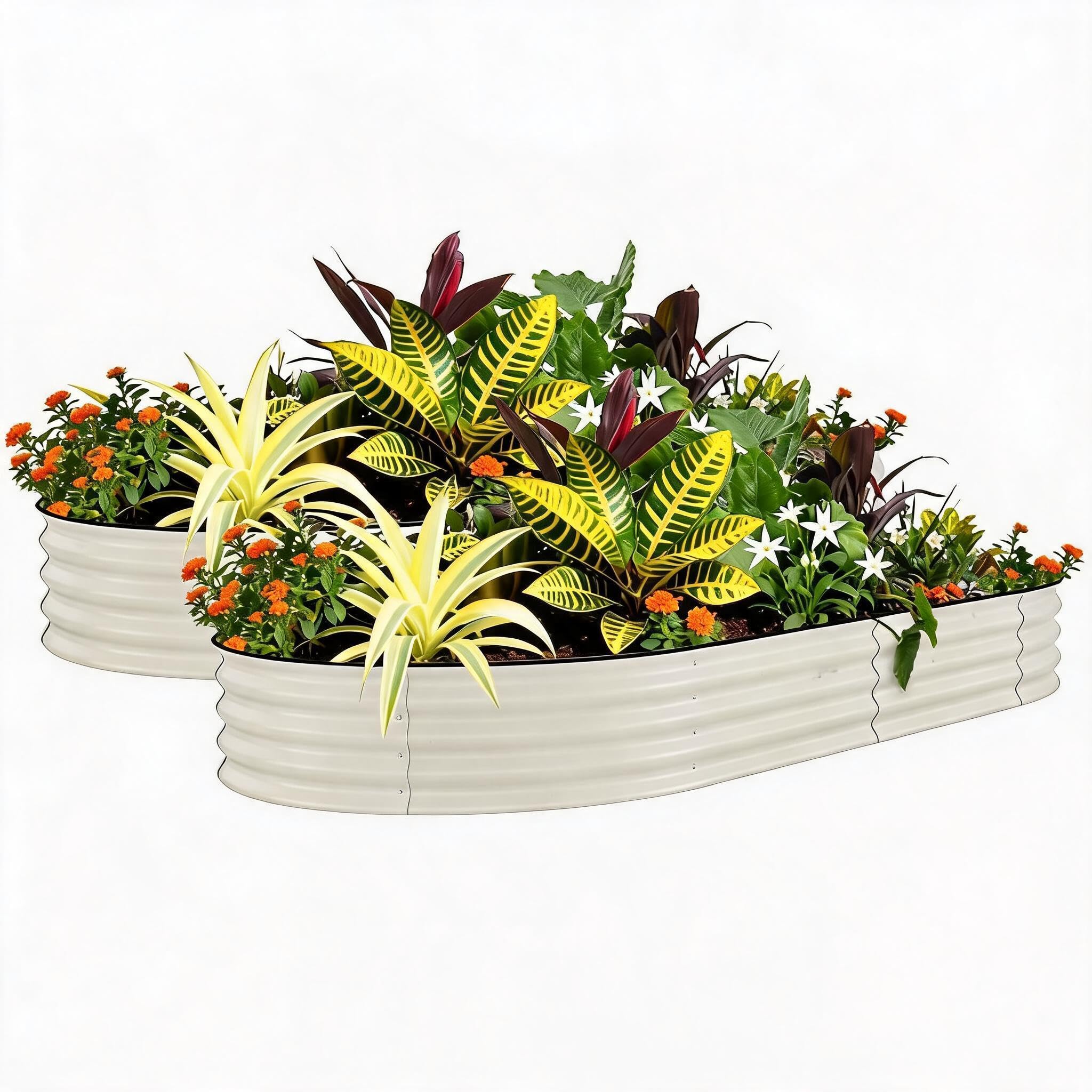 GarveeMore 6x3 & 8x4 ft Galvanized Raised Garden Bed, Rust-Resistant Metal Planter Boxes