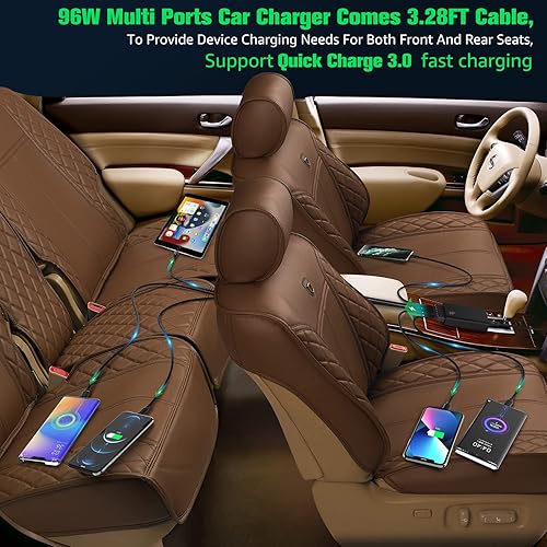 Miniatura 3 de Cargador de coche USB de múltiples puertos, 96W 6 puertos QC3.0 adaptador rápido múltiples puertos, con cuatro puertos de carga rápida 3.0,