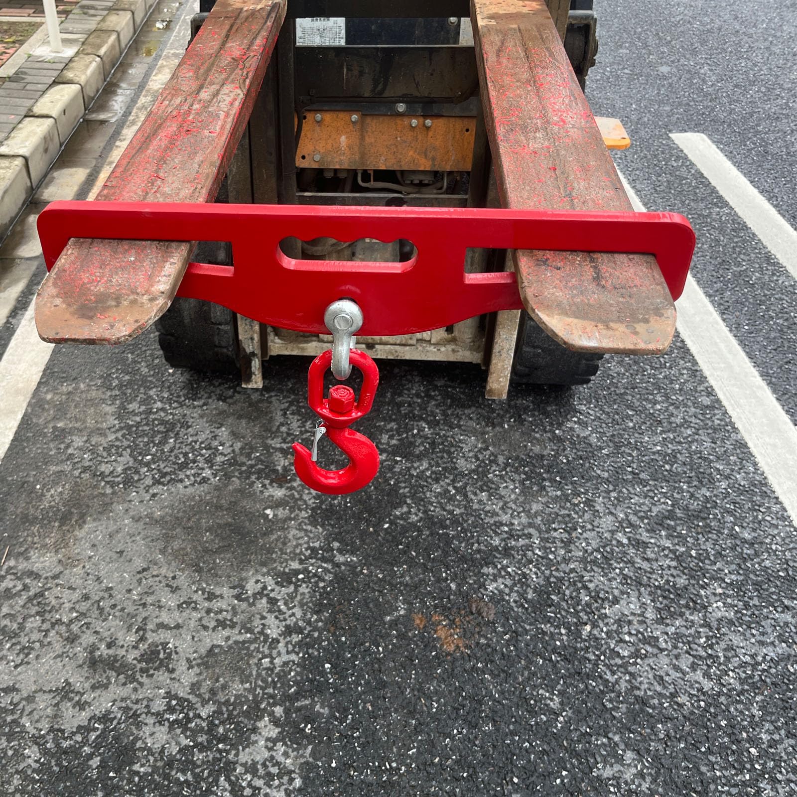 Gancio di sollevamento del carrello elevatore, capacità di 6000 libbre di sollevamento del carrello elevatore (3 tonnellate), con gancio girevole