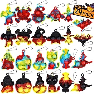 Halloween Party Favors for kids Pop Fidget Toys Bulk It 24 Pack,Halloween Party Supplies Halloween Classroom Favors Mini Pop keychain Its Halloween Prizes for Kids Bulk Halloween Toys Bulk Goodie bag