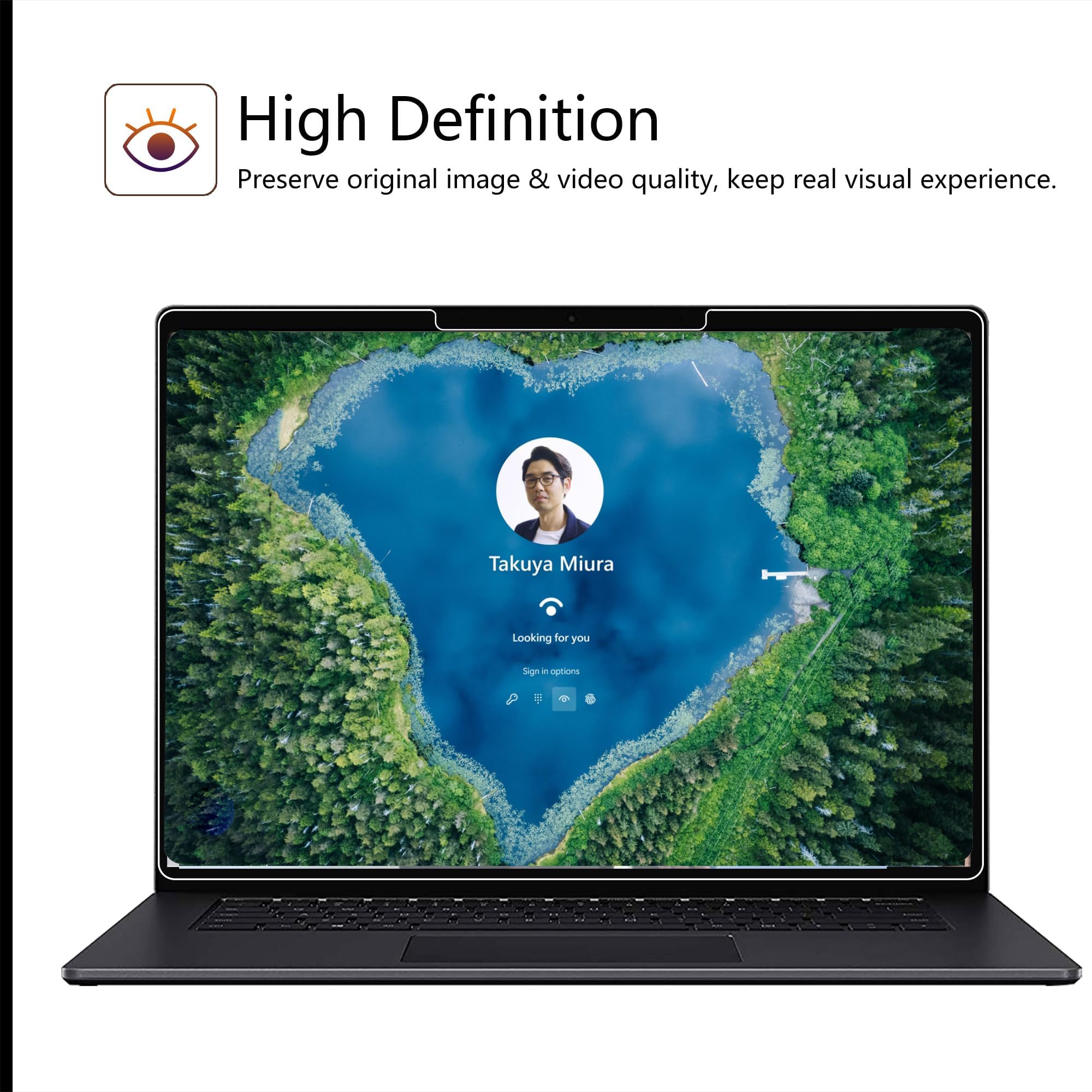 Protector de pantalla de vidrio templado MEGOO para Microsoft Surface Laptop 7 (2024, 15 pulgadas) - Resistente a rayones, fácil instalación, alta claridad