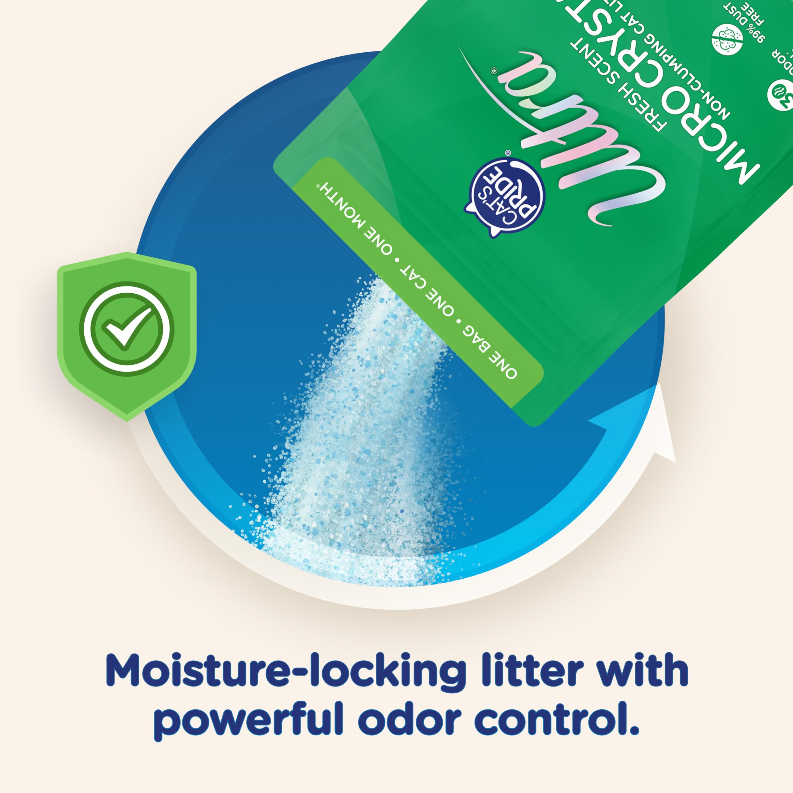 Ultra Arena para Gatos Fresh Scented Micro Crystals Premium, 99.9% Libre de Polvo, Suave para Las Patas, 15 Libras en Total (3 Paquetes de 5 Libras)