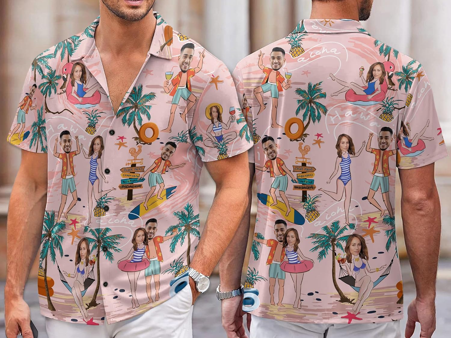 Custom Hawaiian Shirt for Men, Custom Hawaiian Shirt with Face, Personalized Hawaiian Shirts for Women