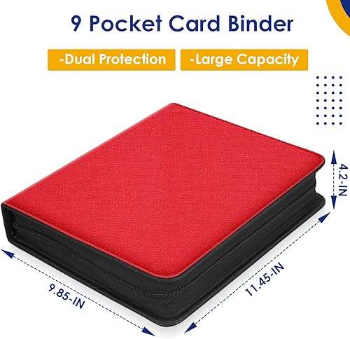 Miniatura 4 de Carpeta de 900 bolsillos para tarjetas, soporte de exhibición para álbum de tarjetas, carpeta con cremallera de PU para tarjetas, álbum resistente