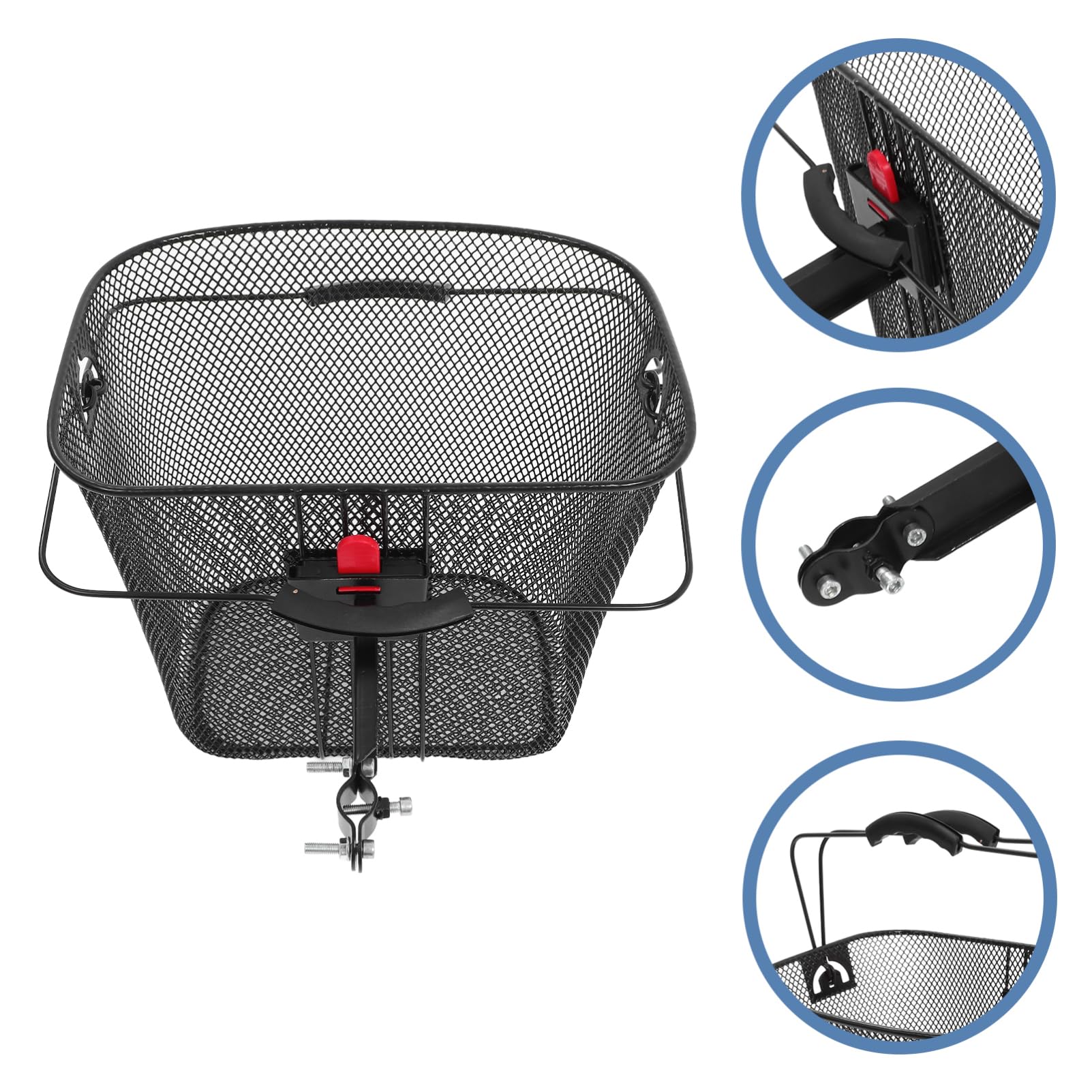 Sosoport Cesta para Bicicleta de Montaña Desmontable de Hierro Negro | Plástico, Uso Exterior, Efecto Decorativo, Formato Portátil, Accesorios Bici