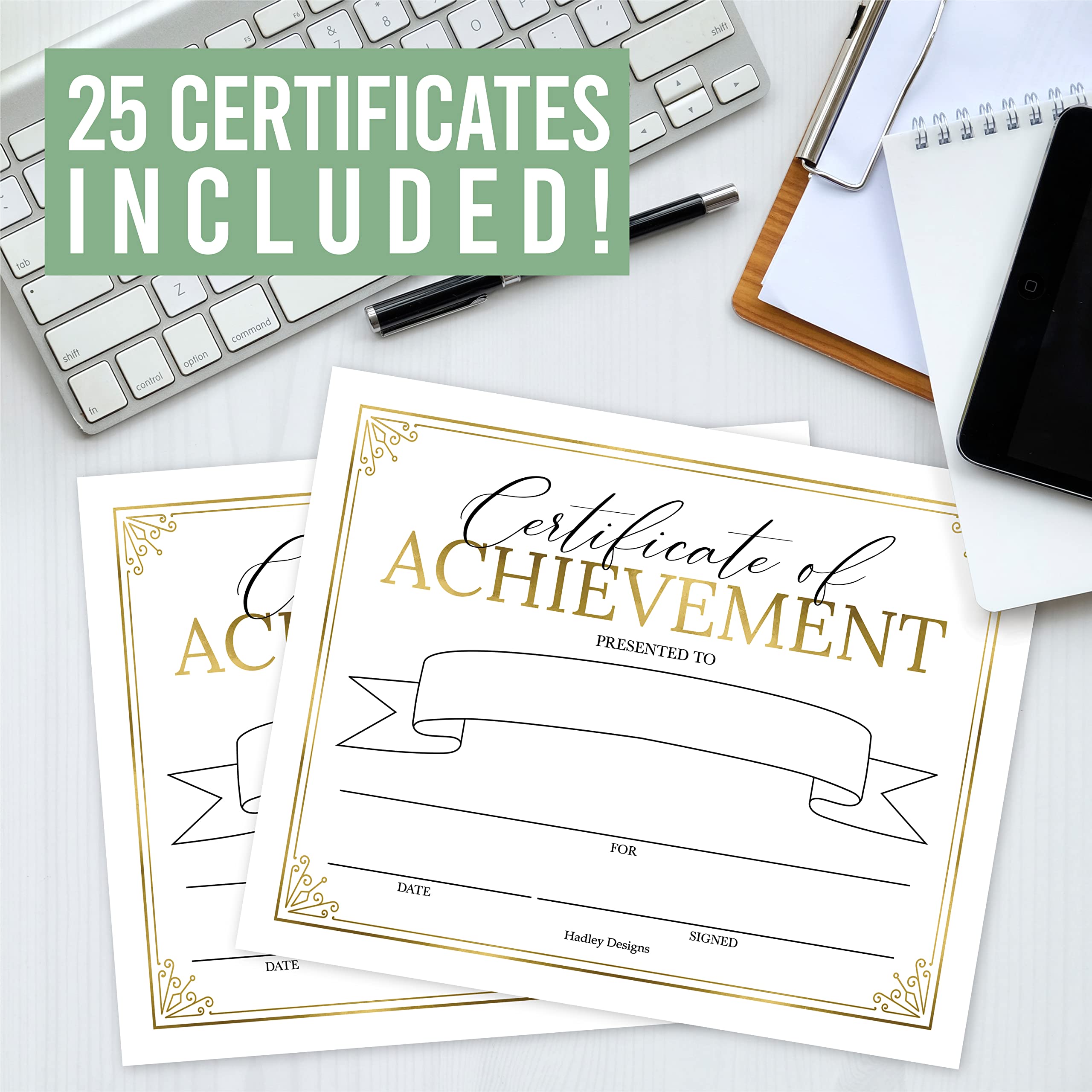 Buy 25 Gold Certificate of Completion Award Certificate Paper for