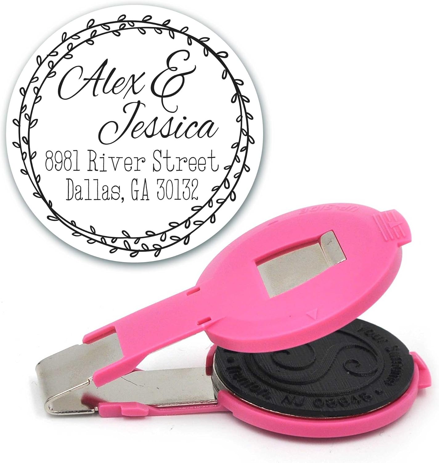 Custom Monogram Address Embosser Personalized Round Seal