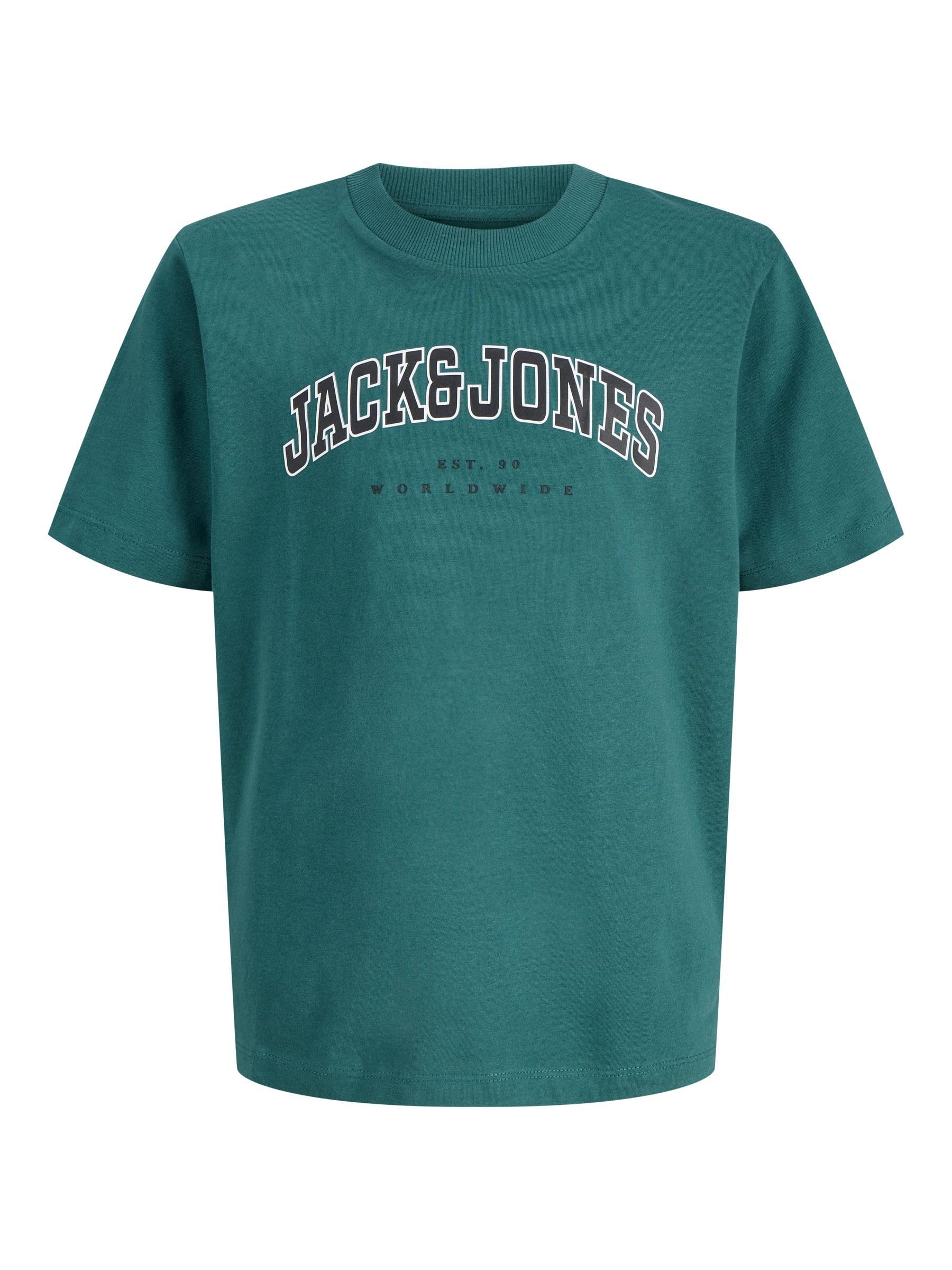 JACK & JONES Jjecaleb Varsity Tee SS O-Neck Noos Jnr, Atlantic Deep, 14 Years