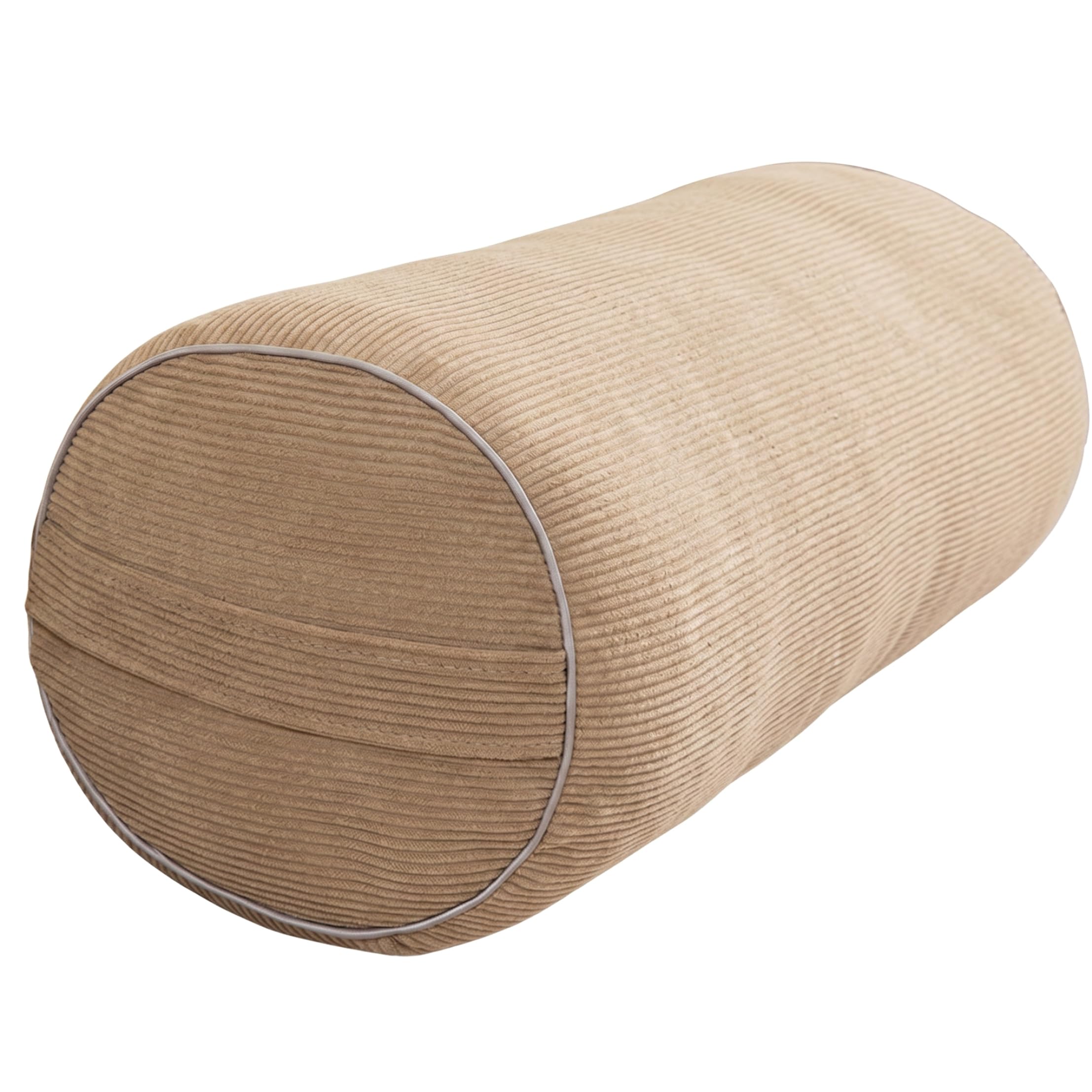 Ngbbby Cylinder Pillows, 24x8in Round Pillow & Lumbar Roll with Removable Cover Corduroy Neck Roll Pillow for Sofa, Bed, Yoga (Brown), Round