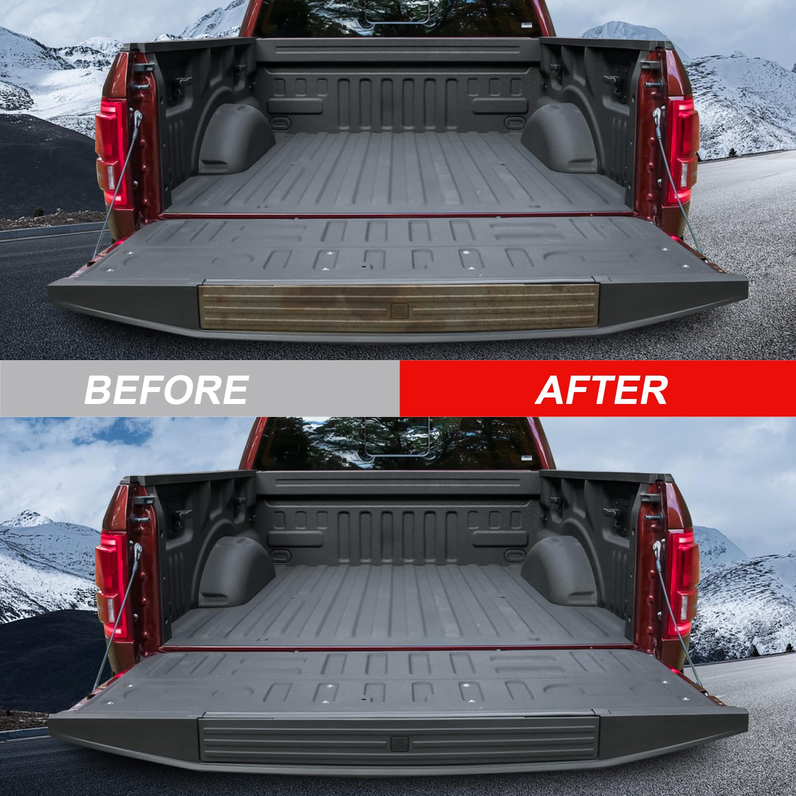 Tailgate Step Trim Molding With Release Button For 2015-2020 Ford F-150