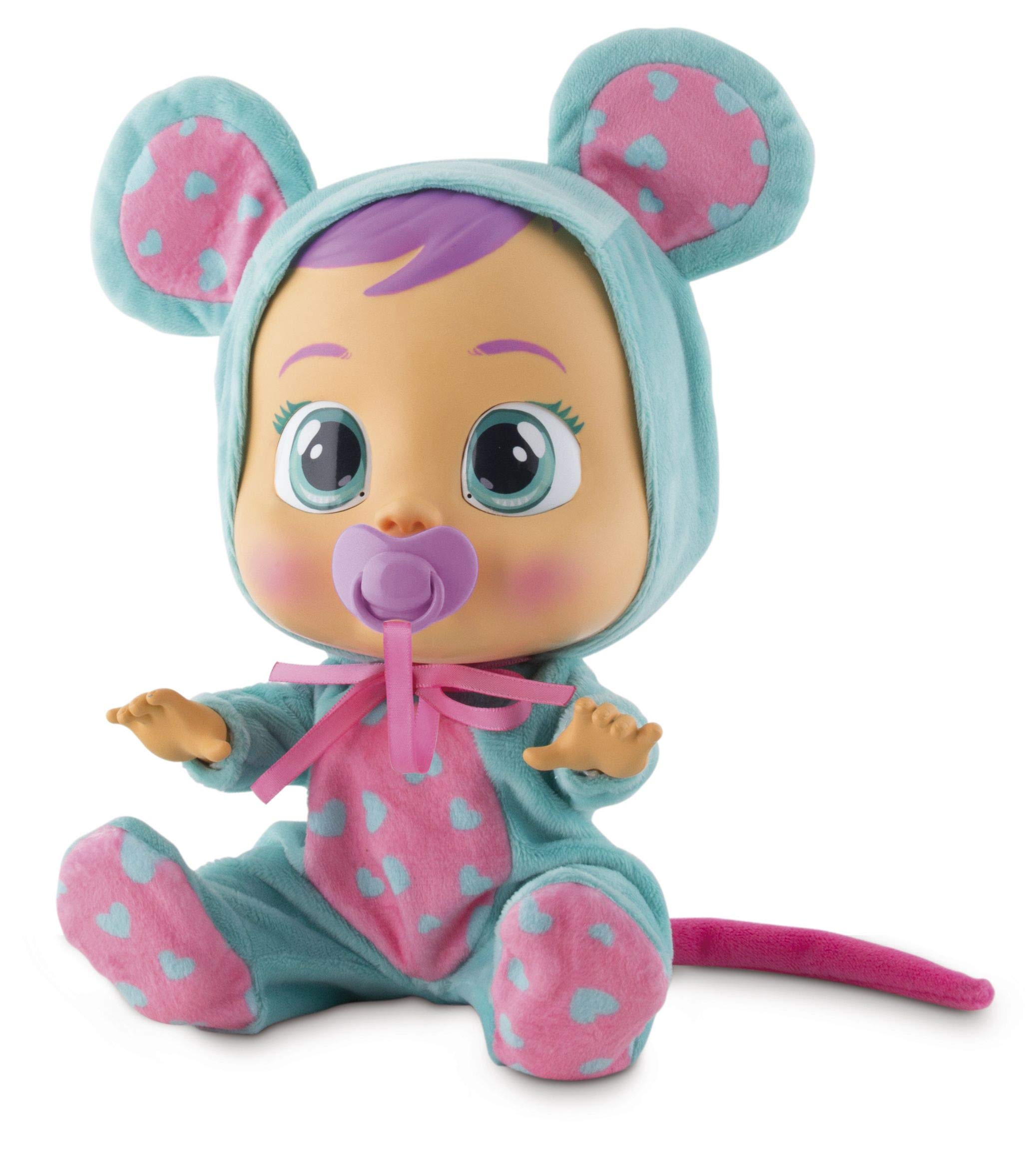 Cry Baby Doll Lea with Soothie , Torquise , 18 Months & Above