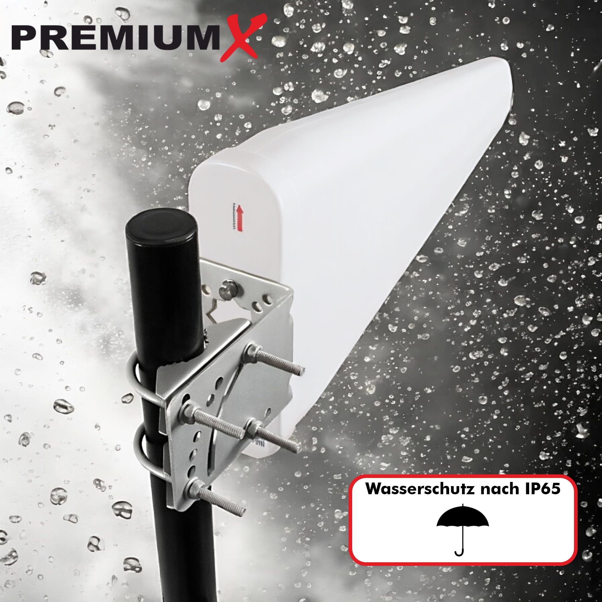 PremiumX LTE-Antenne Outdoor 3G 4G - 800-1800 - 2600 MHz - LTE MiMo Duo-Richtantenne 10m Kabel - Hotspot Mobilfunk Vodafone Telekom Modem Router WLAN Außenantenne bis 12 dBi inkl. U-Mastausleger