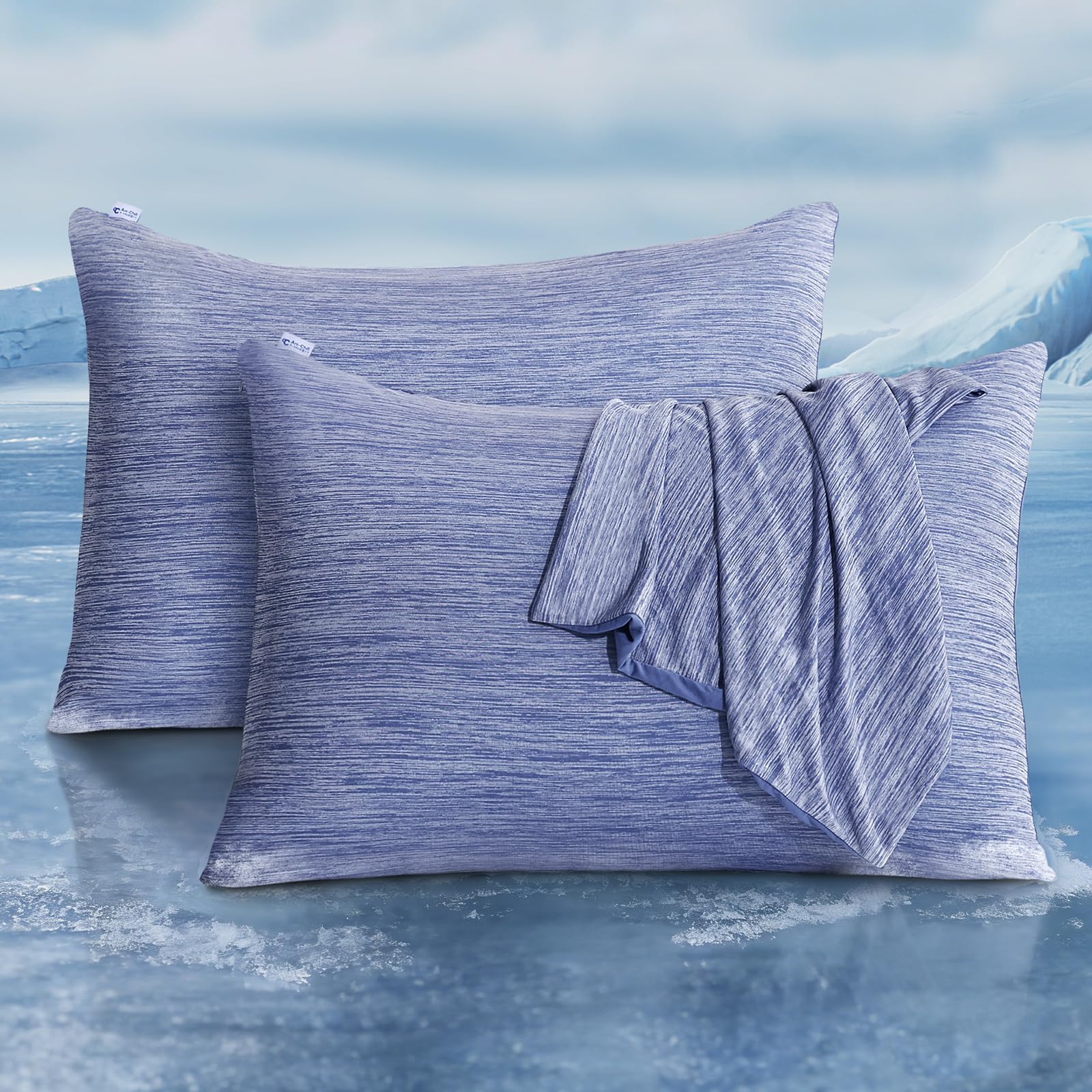 Luxear Cool Pillow Cover (Blue, 20'' x 30'')