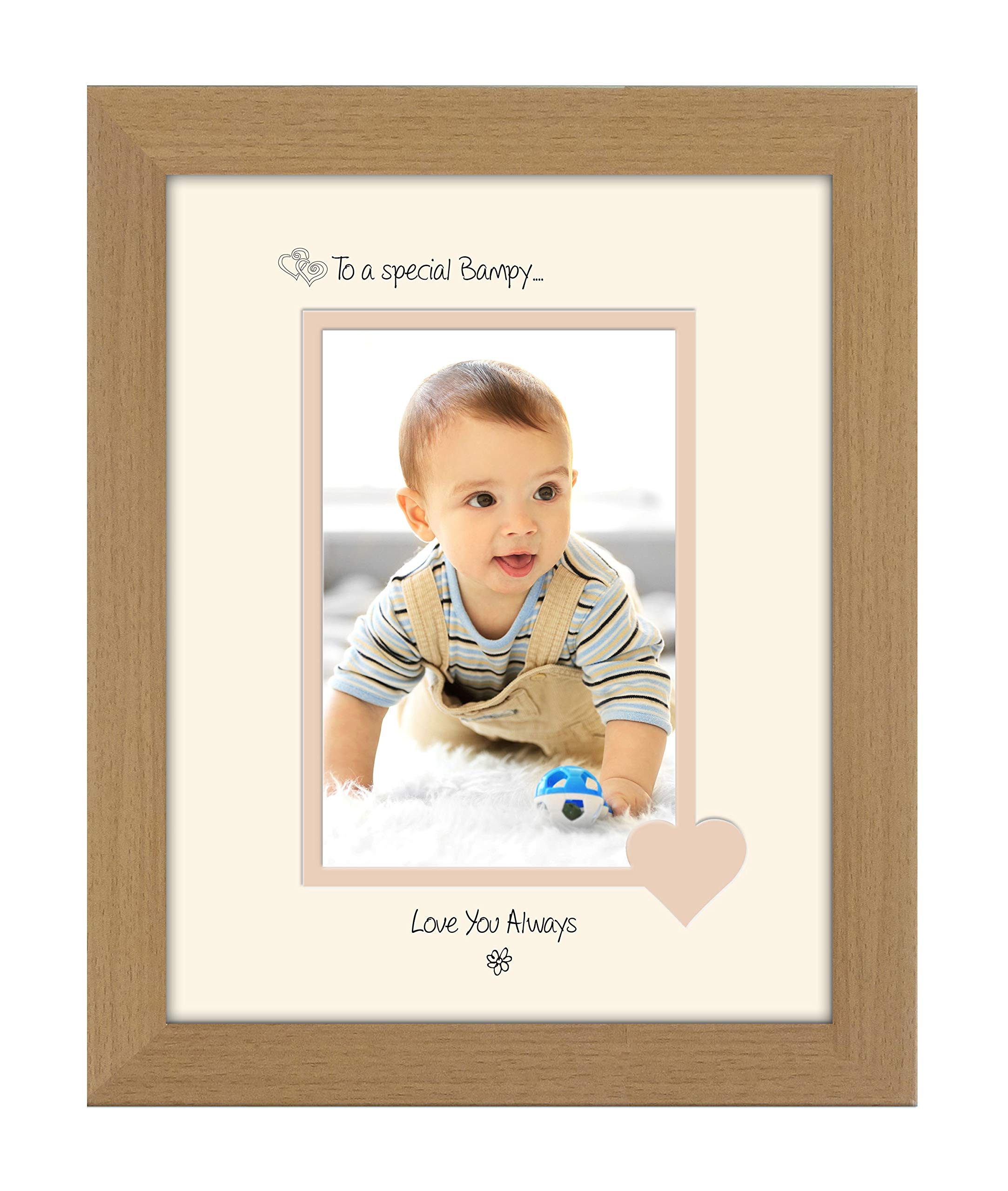 Photos In A Word Oak Finish Frame Cream Mount Beige Inside Bampy Photo Frame Special Bampy Love You Always Portrait 1151F Double Mounted Quality Gift (Oak Finish Frame Cream Mount Beige Inside)
