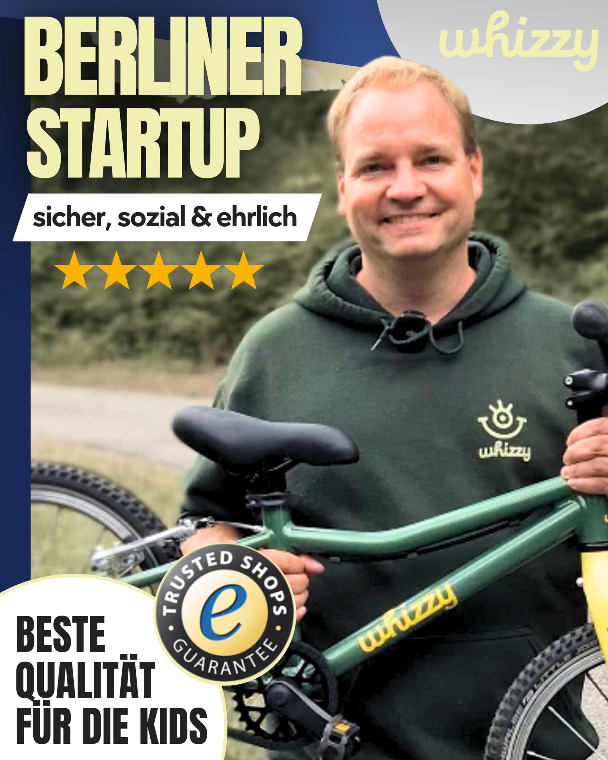 whizzy Kinderfahrrad 20 Zoll I Stilvolles Fahrrad für Kinder ab 5,5 Jahren I Mädchen- & Jungen-Fahrrad mit Ständer, Schutzblechen & Licht I 9 kg leichtes Mountainbike mit Gangschaltung