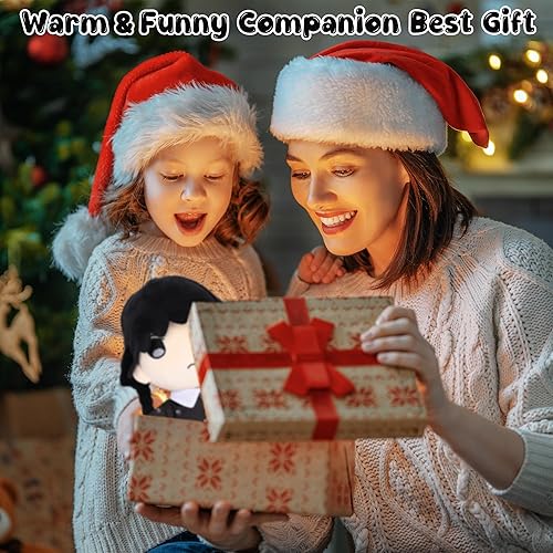 Miniatura 7 de Muñeco de peluche Wednexday de dibujos animados, almohada de peluche con falda desmontable, regalo para niños fanáticos (falda de botón negra, 9.8