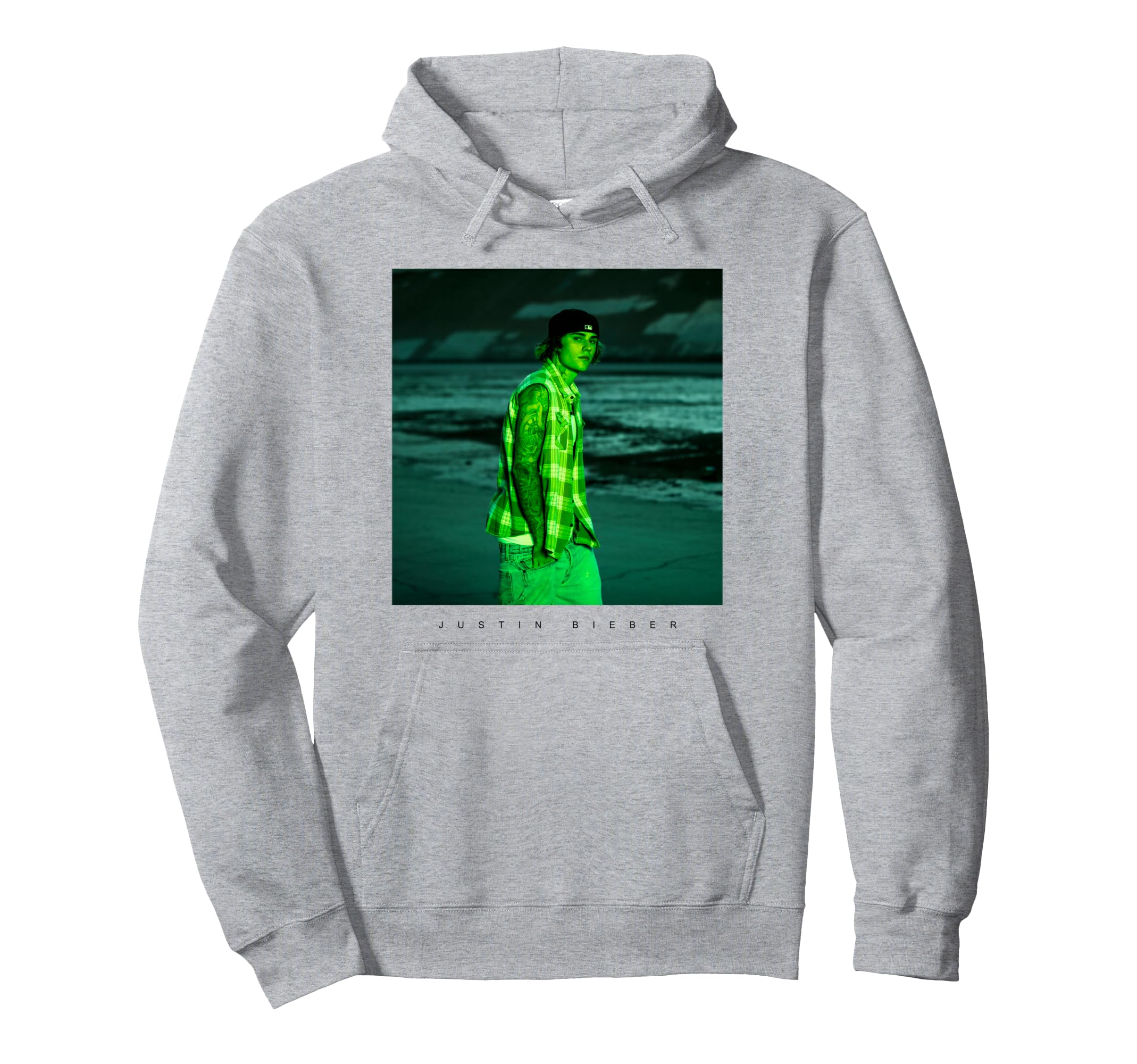 Official Justin Bieber Photo Grey Pullover Hoodie