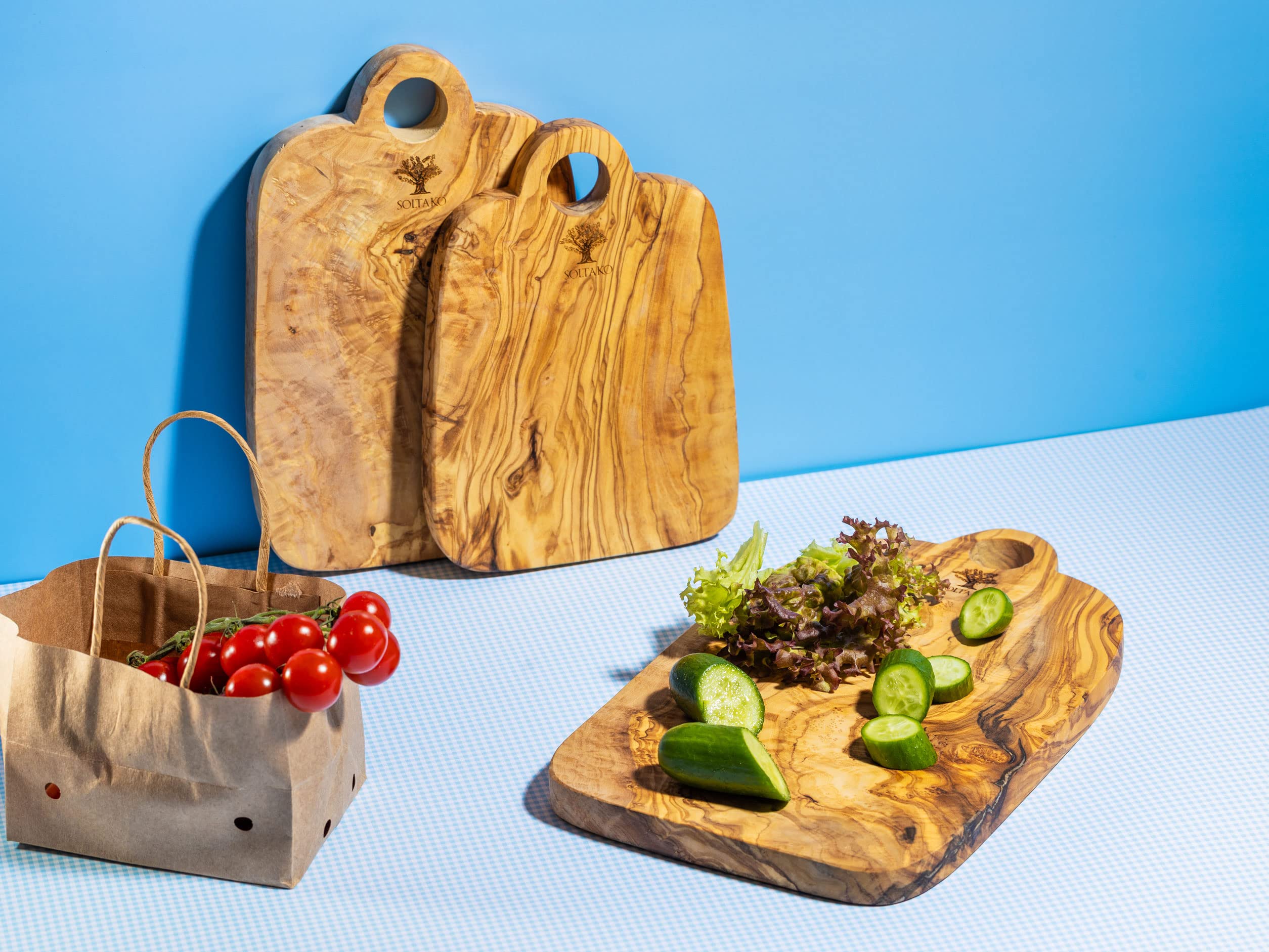 Planche à Découper En Bois D'olivier, "The Catania Rustic Board