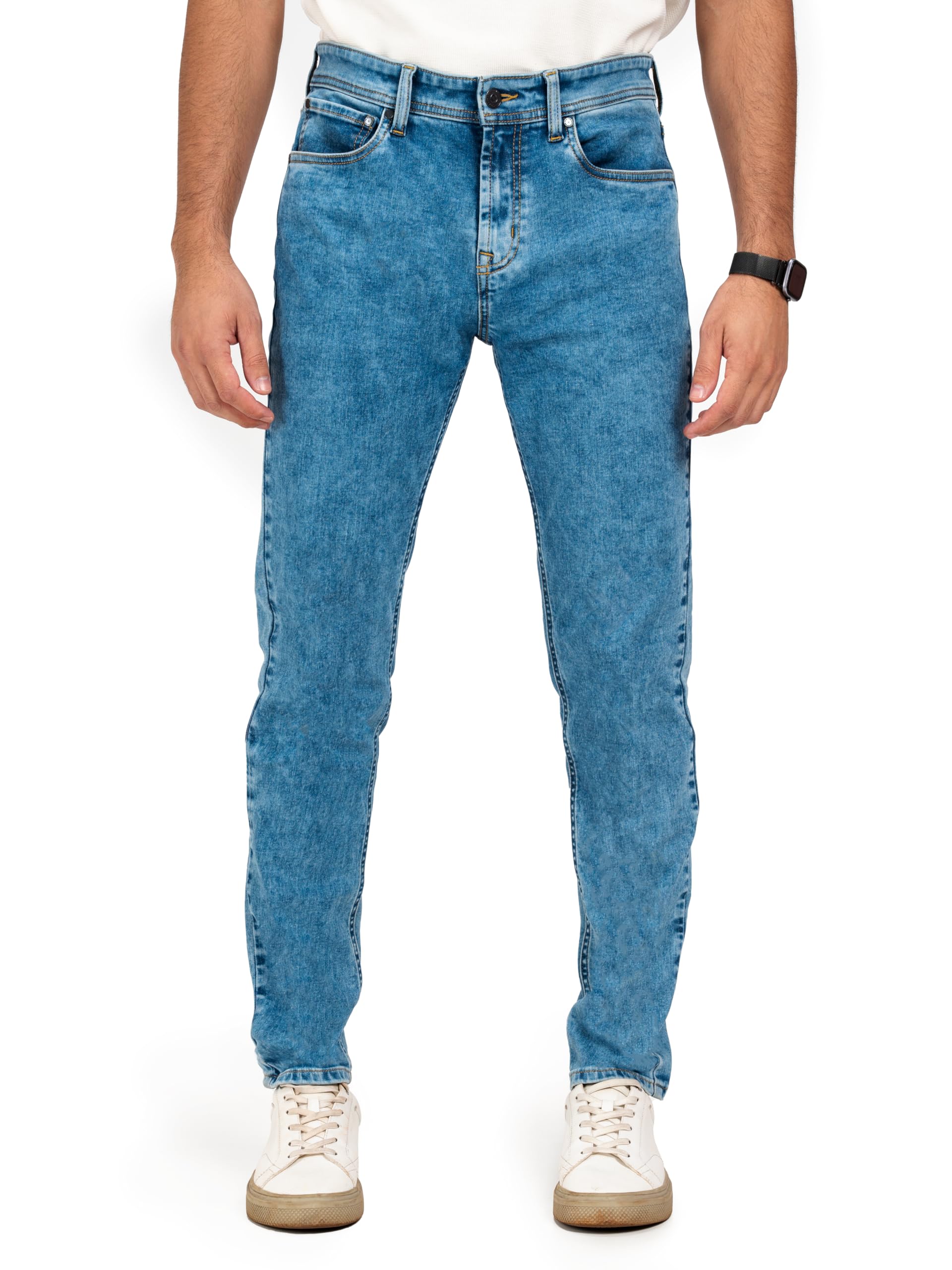 The Pant Project Slim Fit Stretchable Jeans for Men | Mens Denim Cotton Pants | Stylish Ankle Length Jean