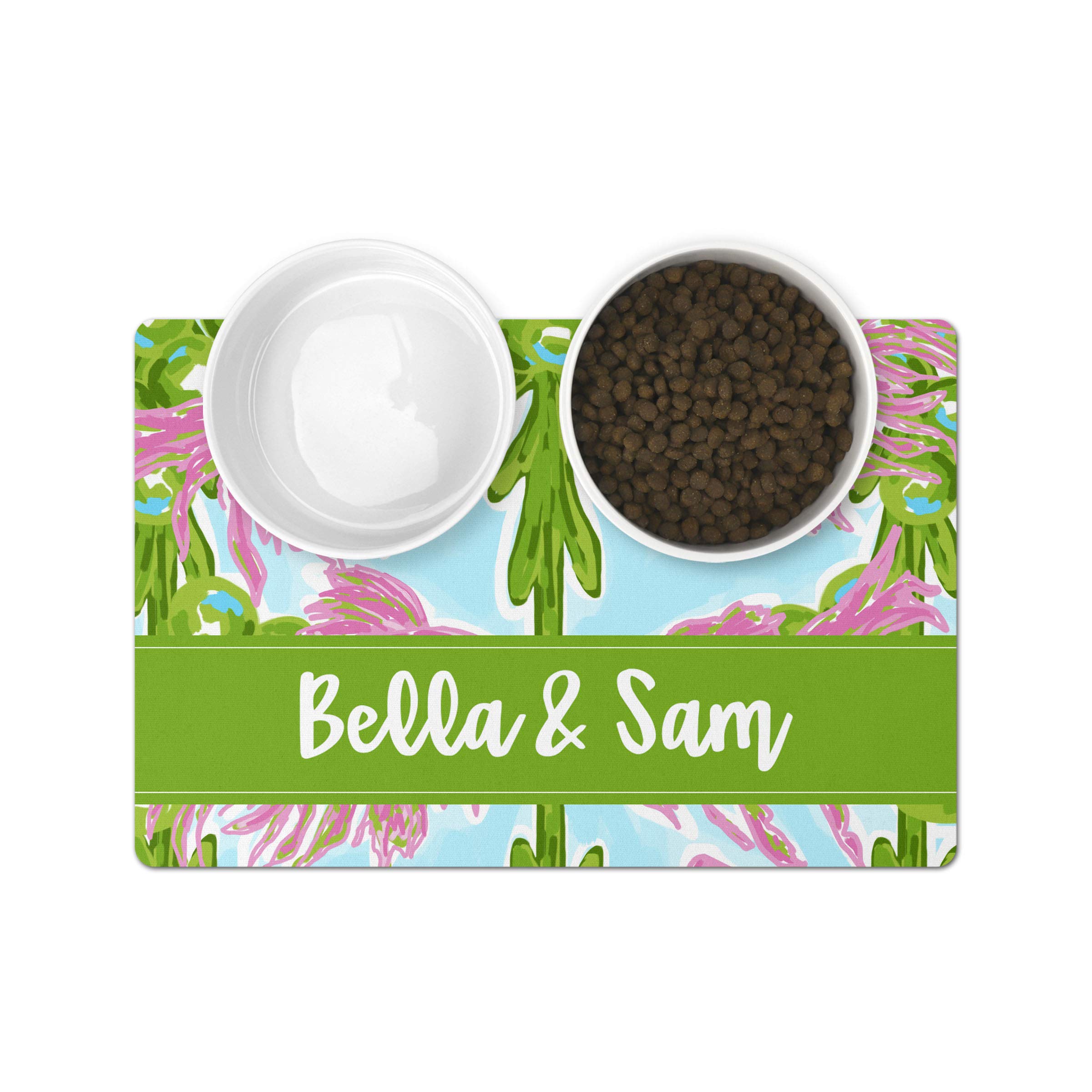 The Navy Knot Personalized Pet Mat - Neoprene, Sturdy & Non-Skid Back - Cats & Dogs Feeding Mat - Petfood, Water & Dish Bowl Pad - Edge Corner Utility