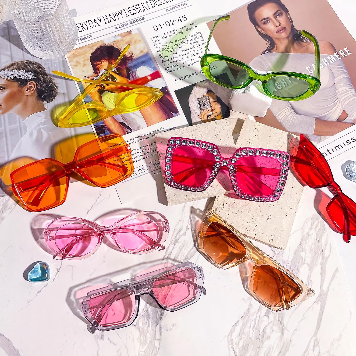 SUNOVELTIES 12 Mixed Style Sunglasses Classic Retro Party Favors Eyewear Costume Accessories Bulk Glasses for Unisex Adult