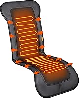 CARSHION 47.2" Heated Seat Cushion for Back & Thighs - 2 Heat Levels, Breathable Mesh, PU Leather, Ergonomic Chair Warmer