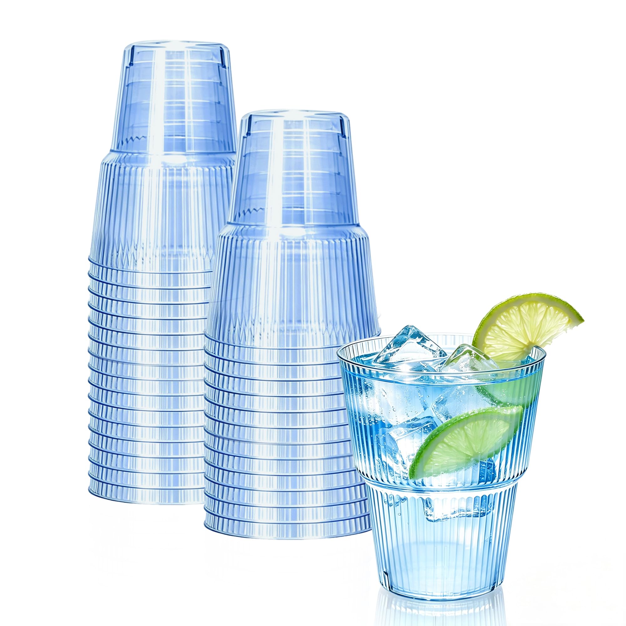 50 Pack Green Plastic Wine Glasses, 14 oz Clear Plastic Cups — Amazon image 14