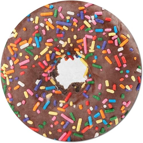 Manta de café con forma de dona realista, toalla térmica, franela ligera y suave, manta mullida perfectamente redonda para niños (71 pulgadas)