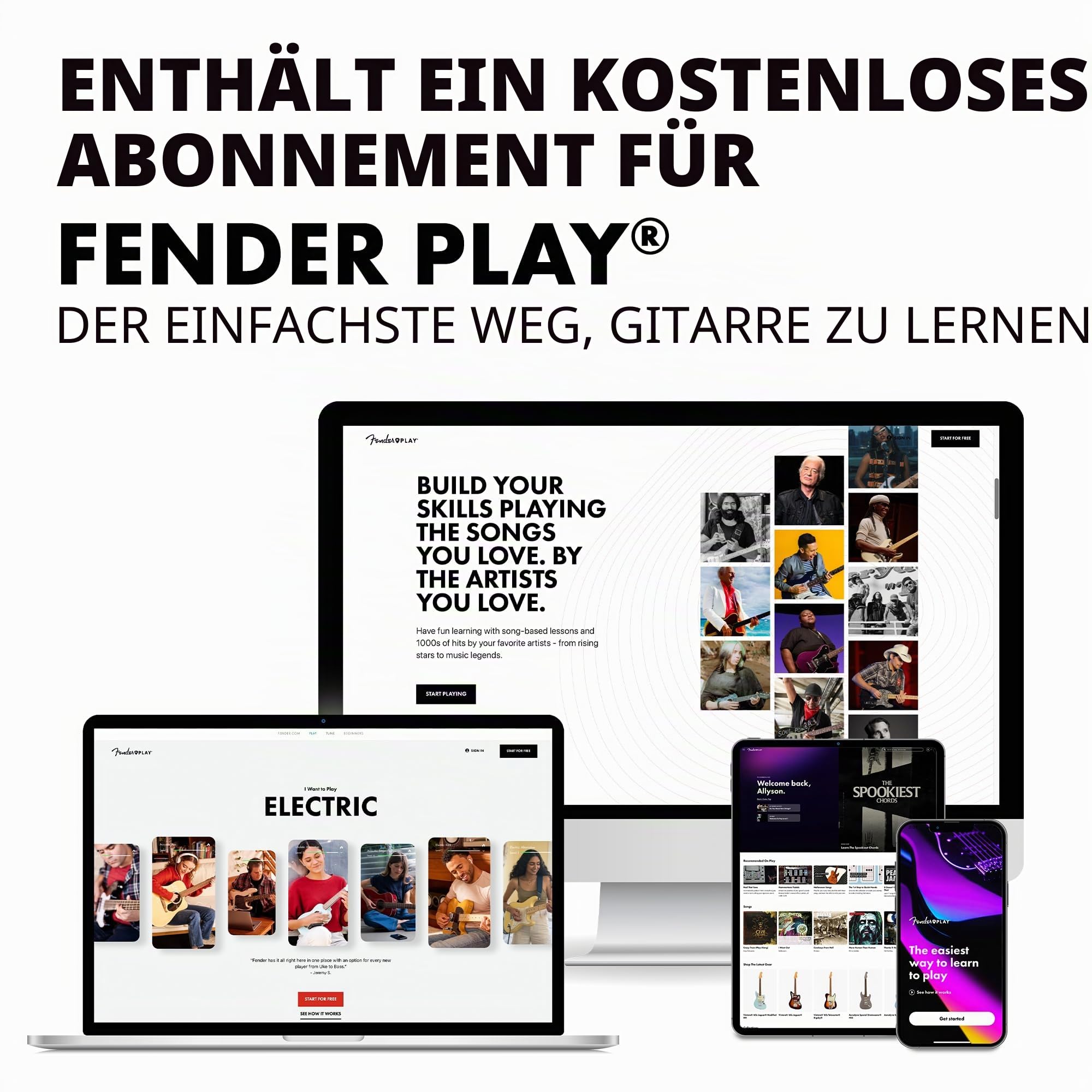 Fender California Debut Redondo Dreadnought Akustikgitarre, Fichtendecke, Schwarz